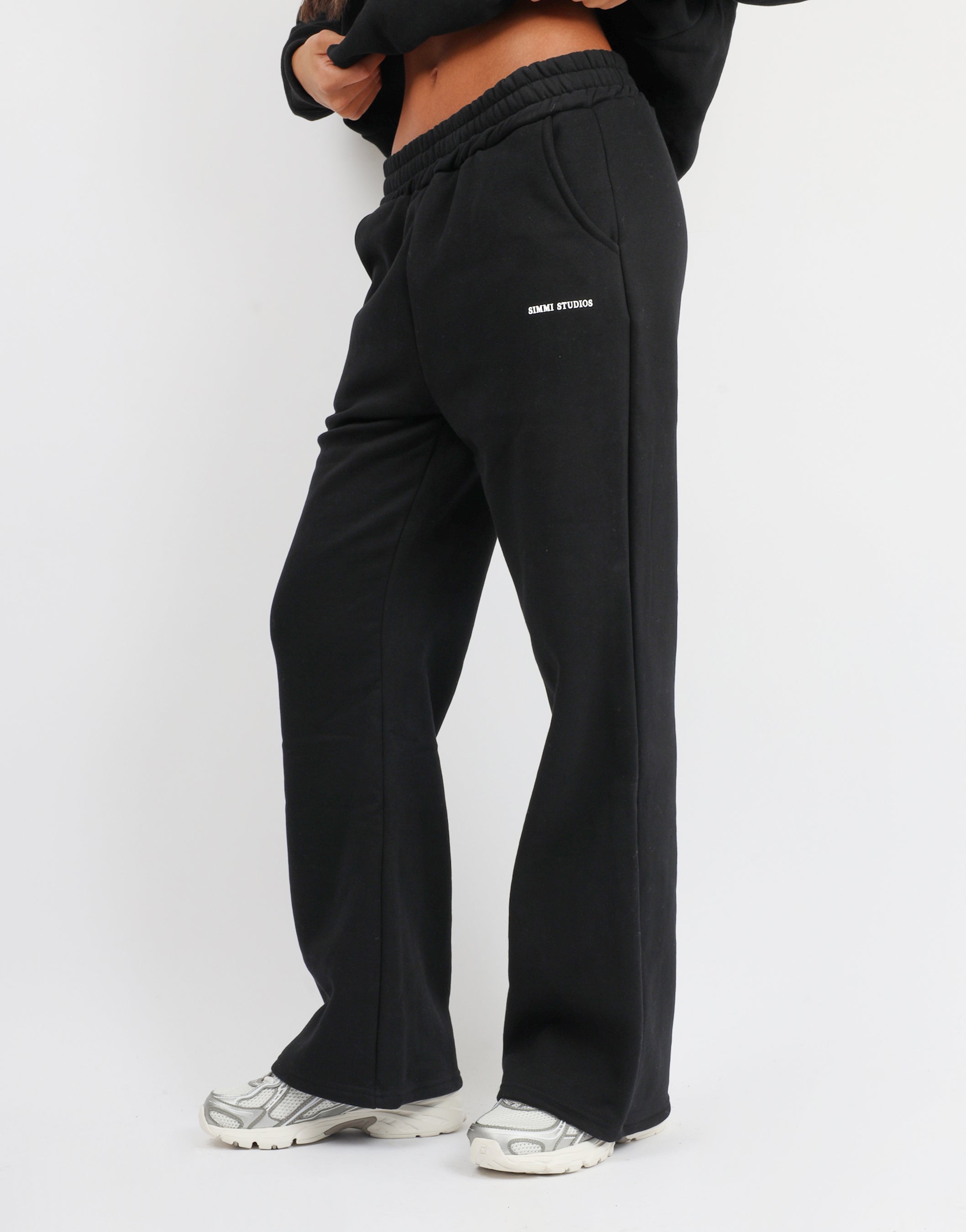 Colby Essentials Flared joggers in Black | SIMMI London