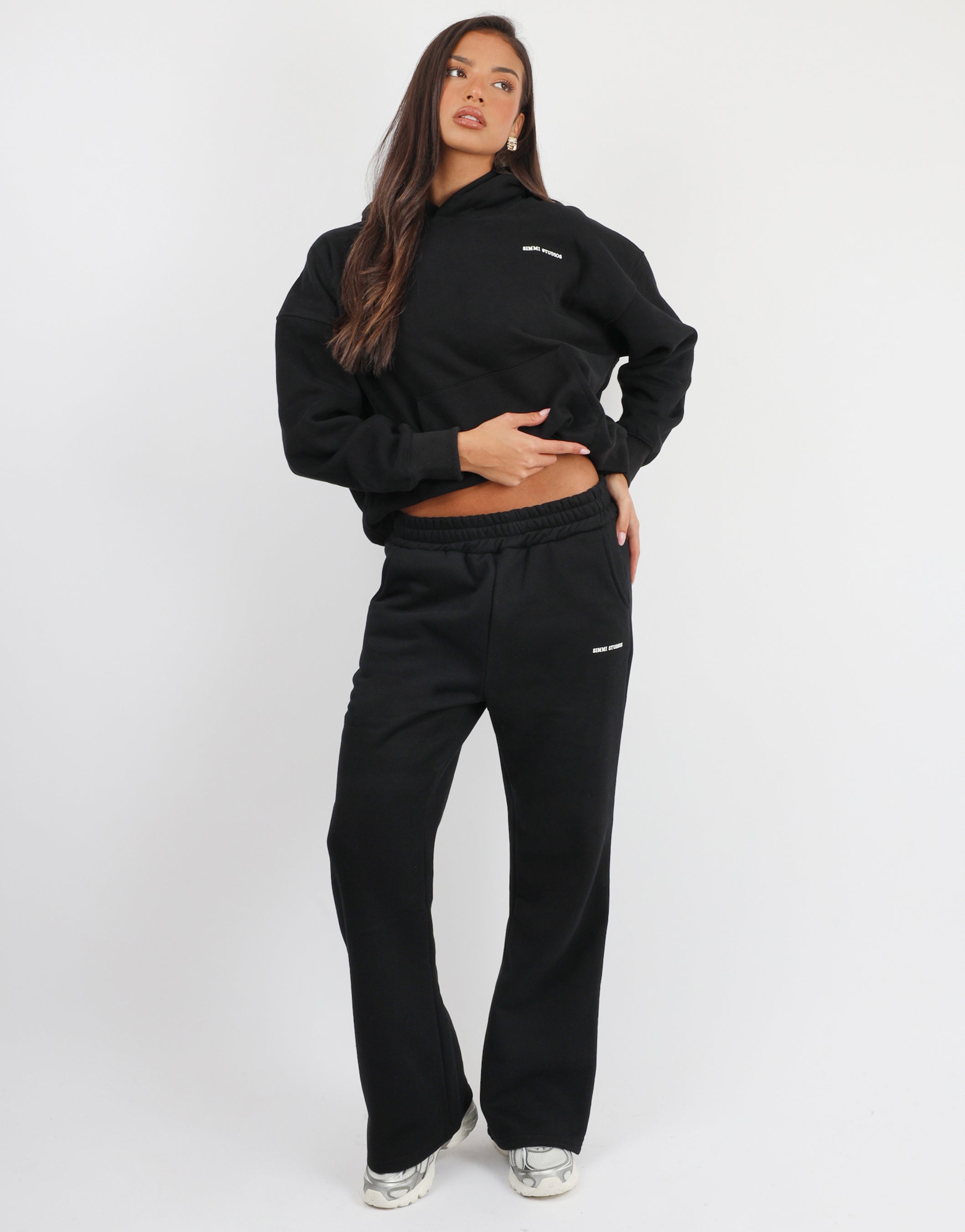Colby Essentials Flared joggers in Black | SIMMI London