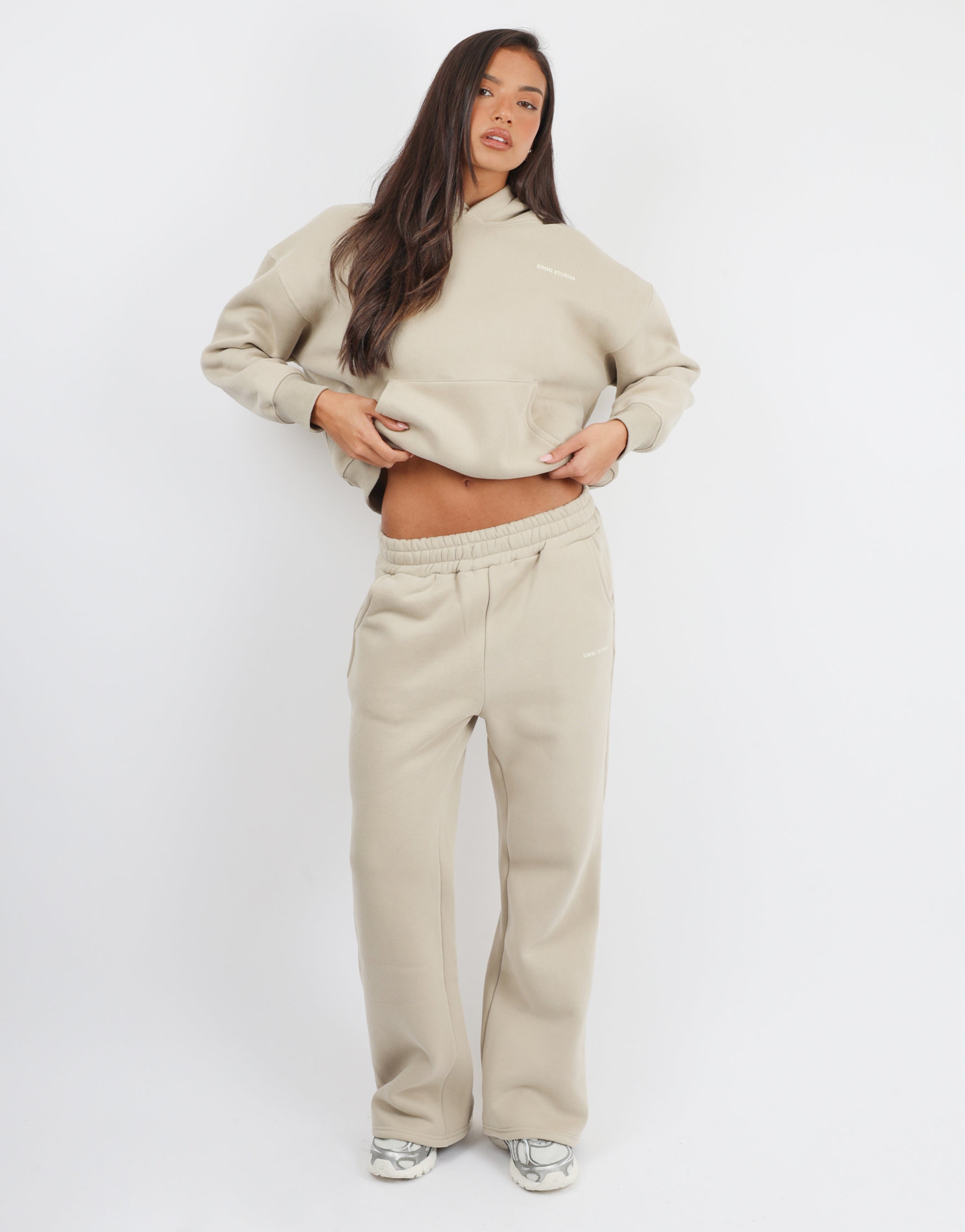 Colby Essentials Flared joggers in Cashew | SIMMI London