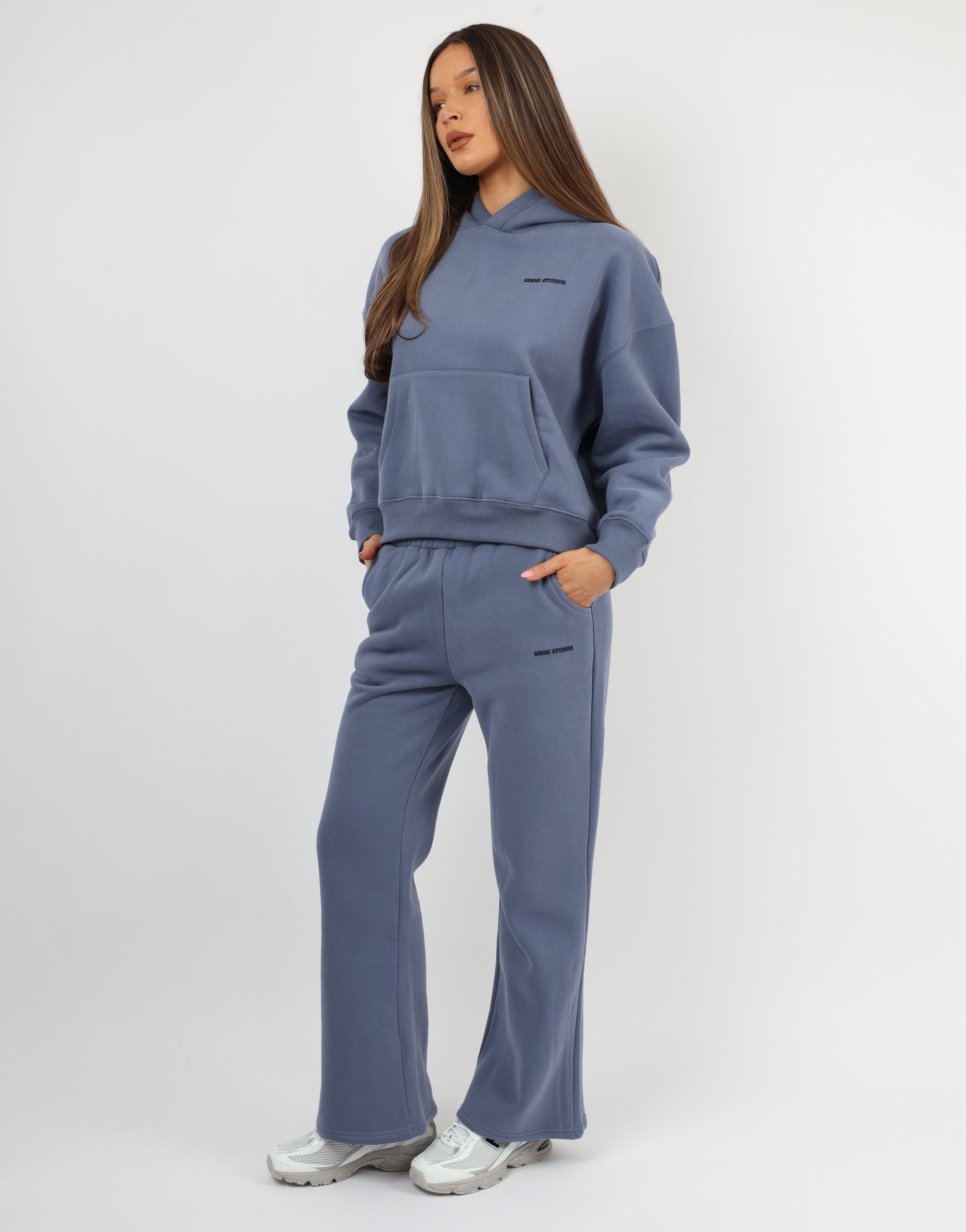 Maddie Simmi Studios Essentials Flared Joggers in Baby Blue | SIMMI London