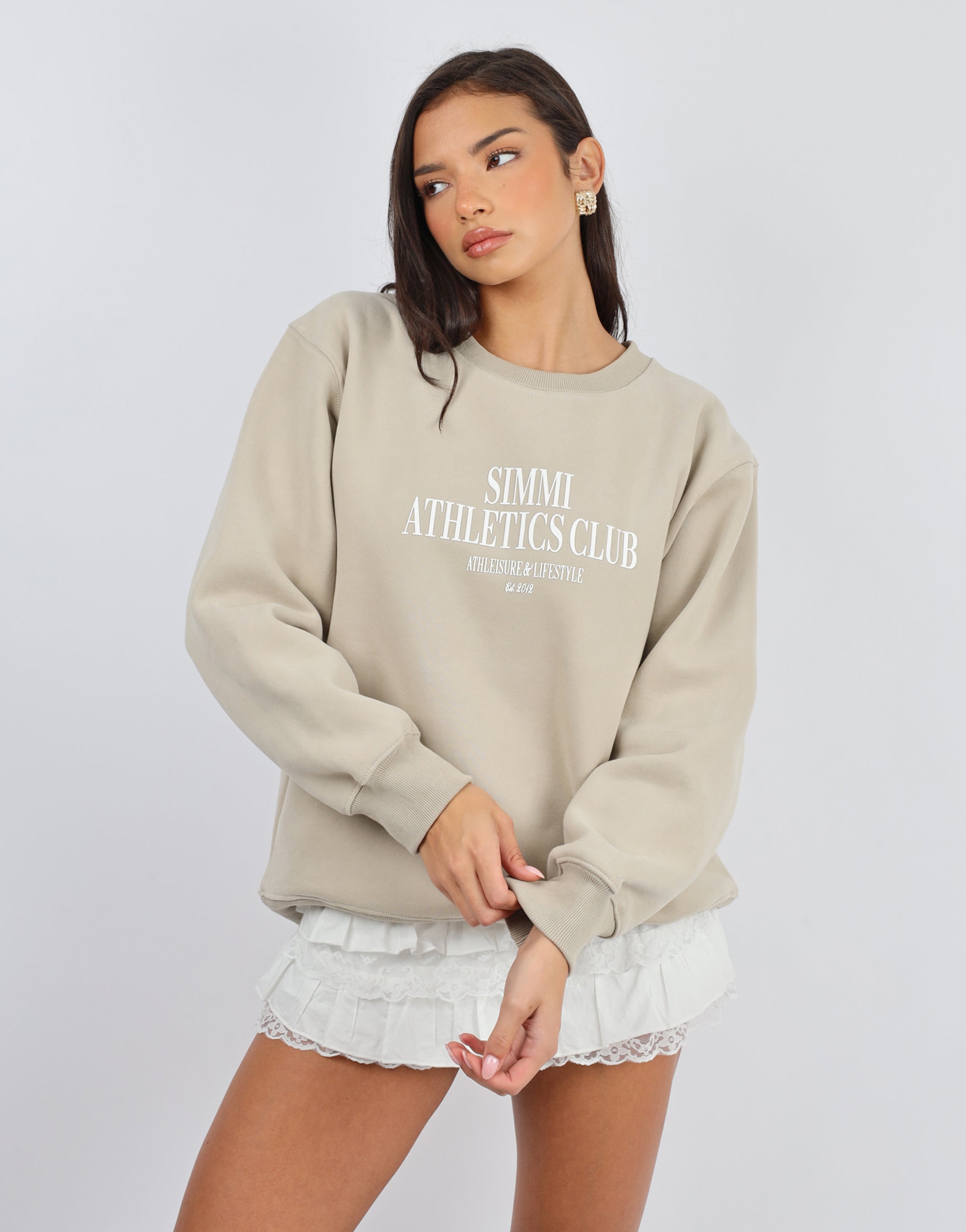 Ashby Athletics Sweatshirt in Cashew | SIMMI London