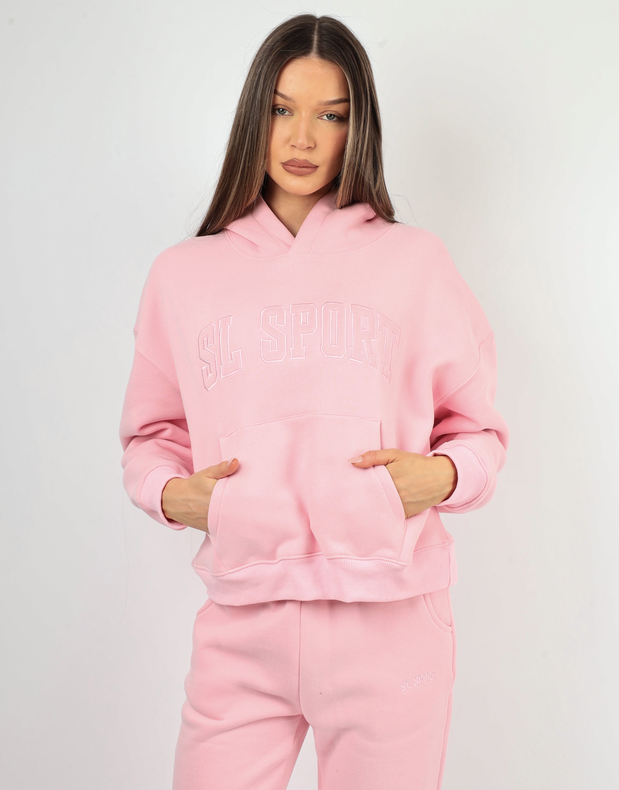 Mykonos Simmi Studios SL Sport Oversized Hoodie In Pink | SIMMI London