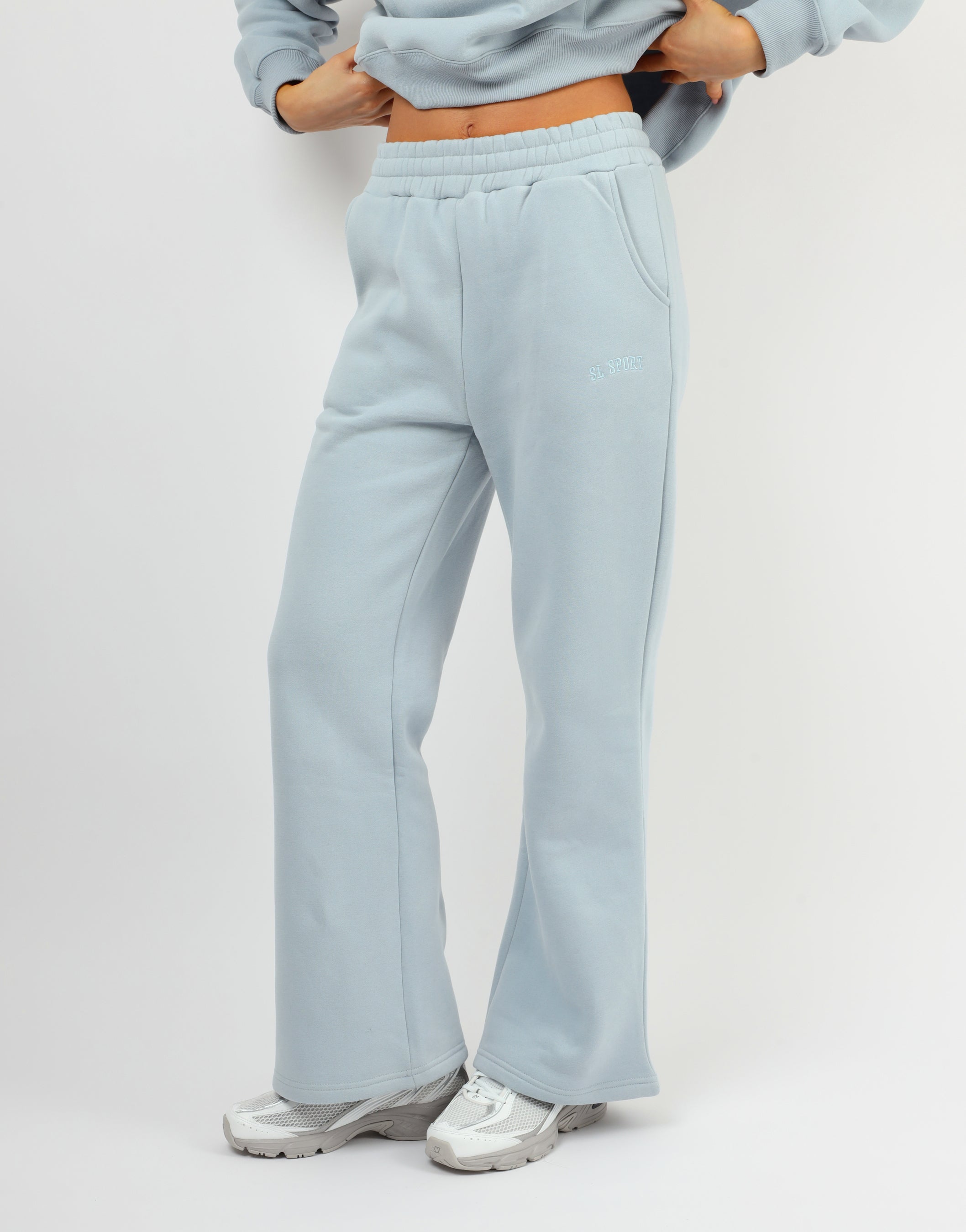 Myla Simmi Studios SL Sport Flared Joggers In Baby Blue | SIMMI London