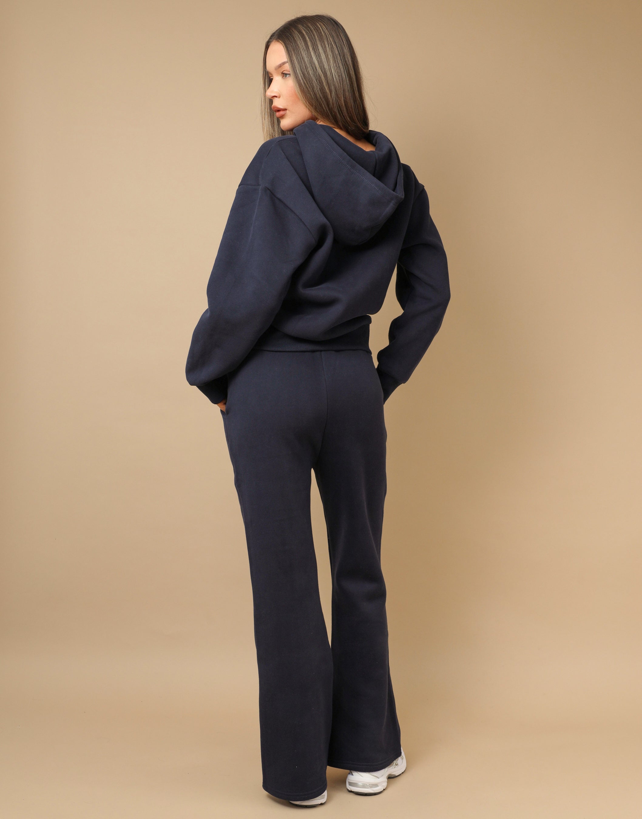 Nova Essentials Zip Through Hoodie in Navy | SIMMI London