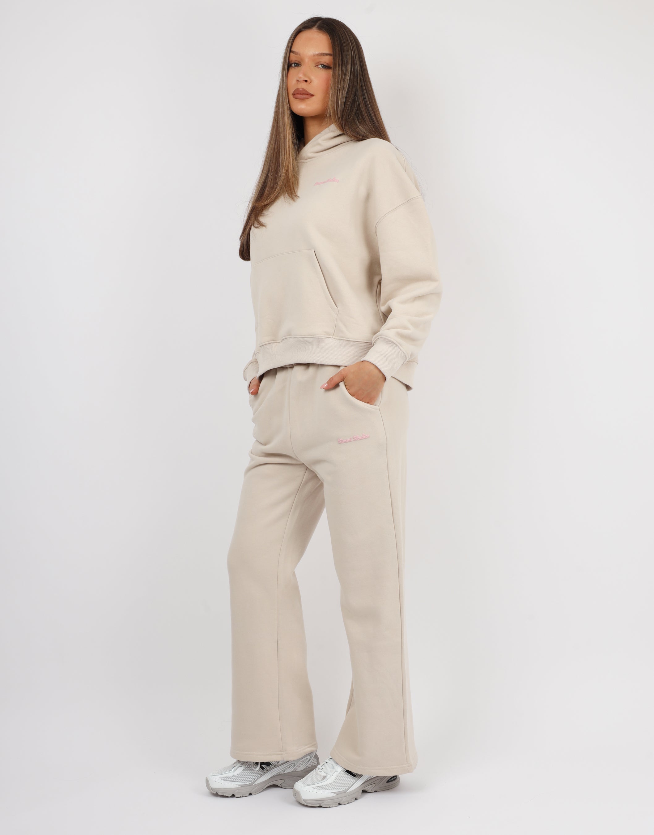 Marilyn Simmi Studios Bubble Print Hoodie In Beige | SIMMI London