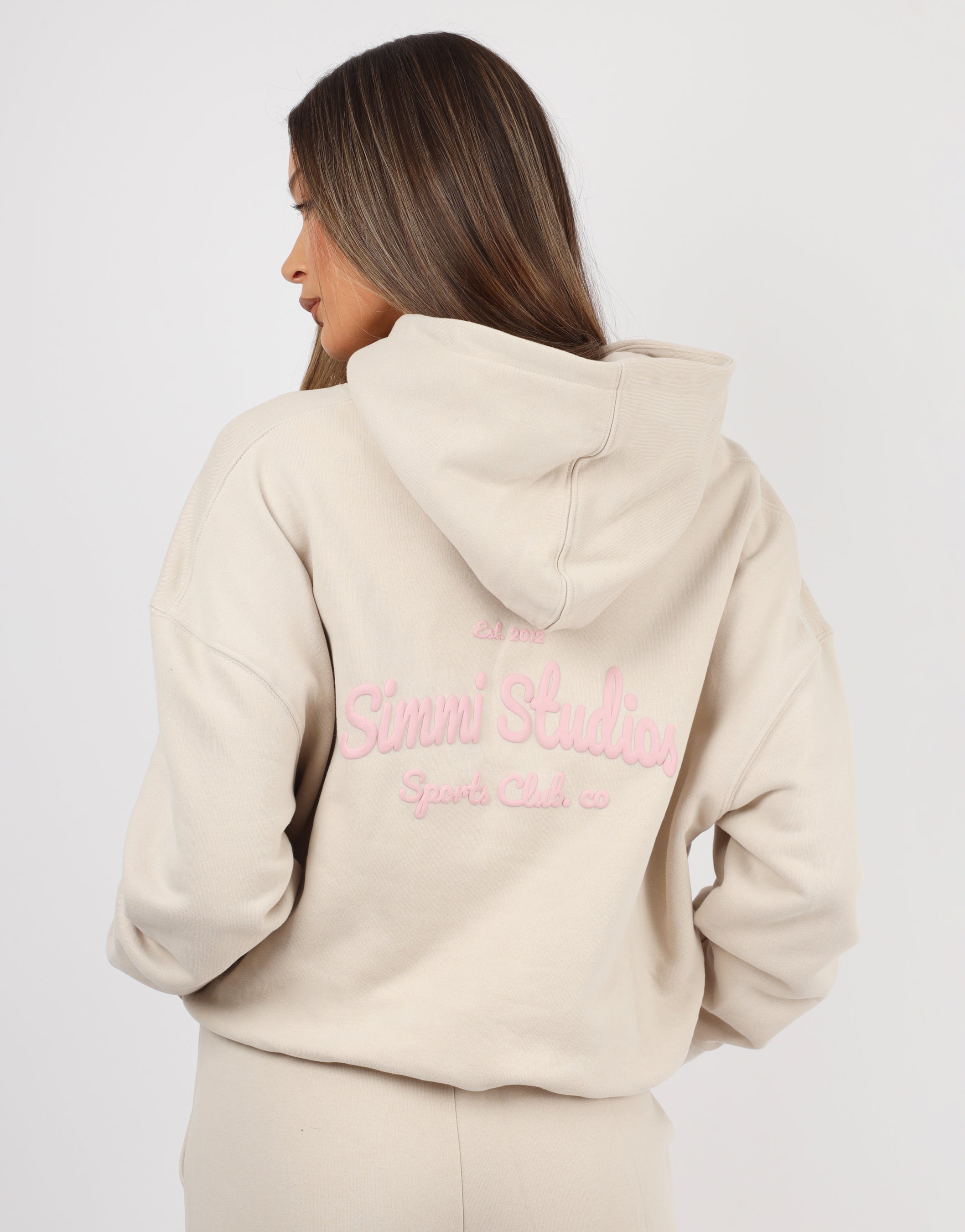 Marilyn Simmi Studios Bubble Print Hoodie In Beige | SIMMI London 