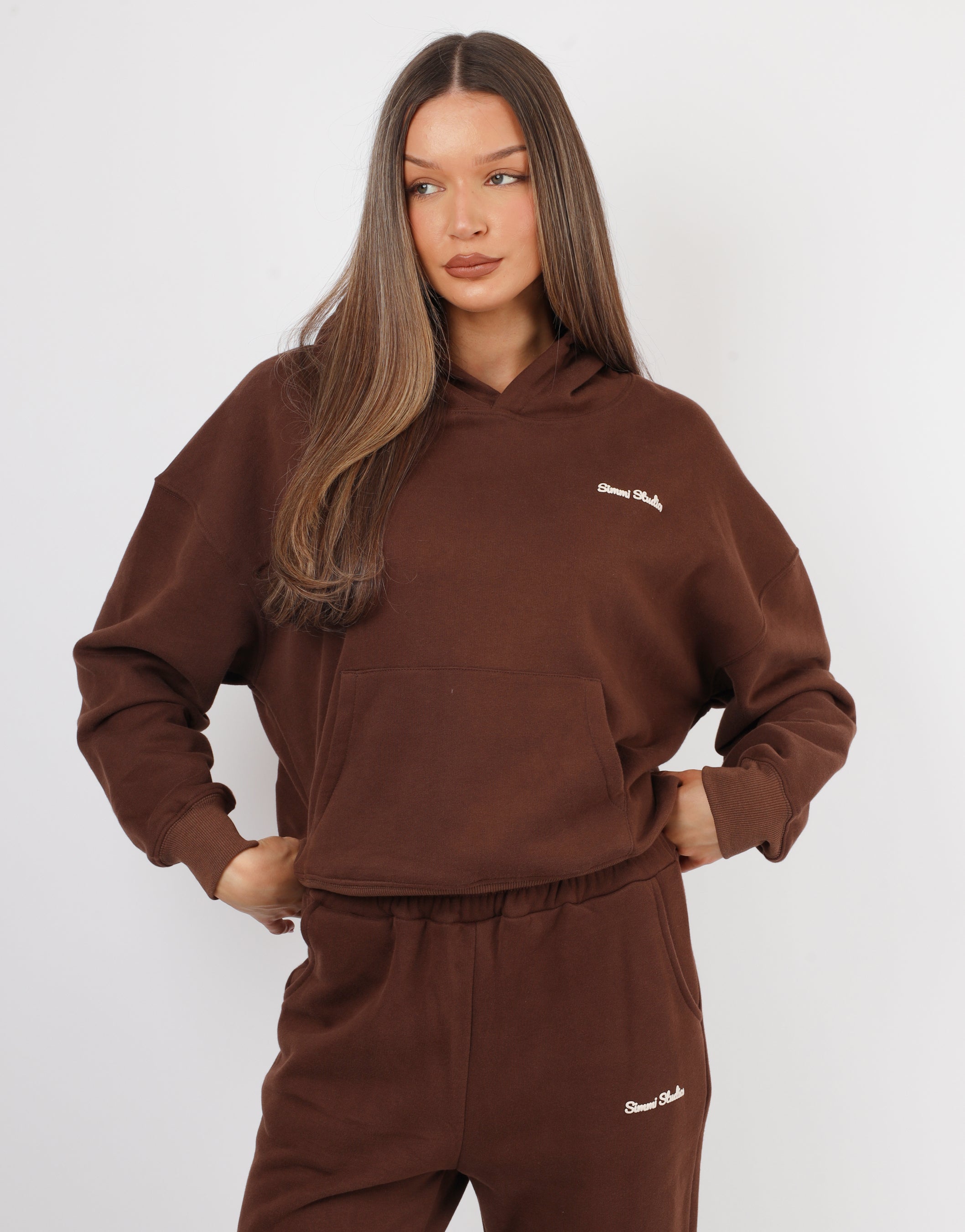 Marilyn Simmi Studios Bubble Print Hoodie In Brown | SIMMI London
