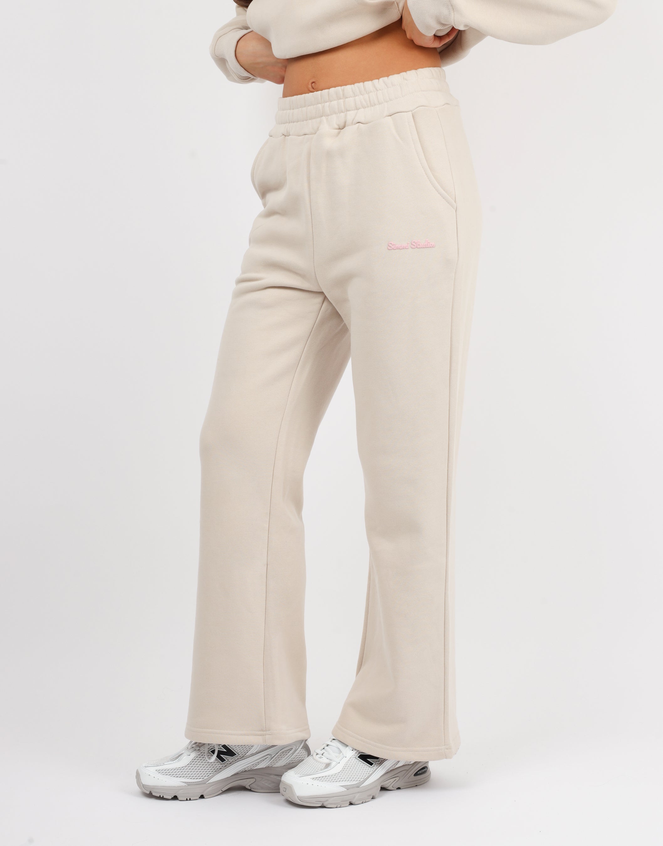 Milan Simmi Studios Bubble Print Joggers In Beige | SIMMI London