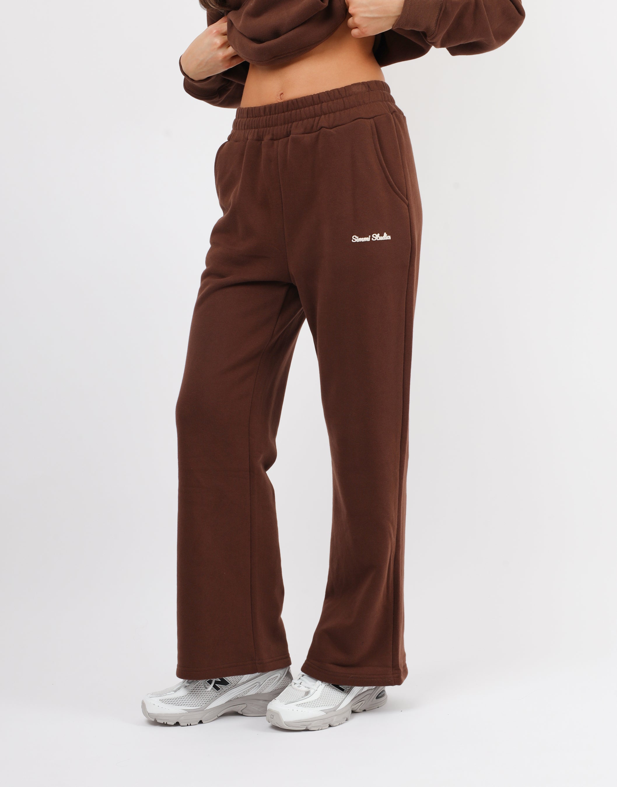 Milan Simmi Studios Bubble Print Joggers In Brown | SIMMI London
