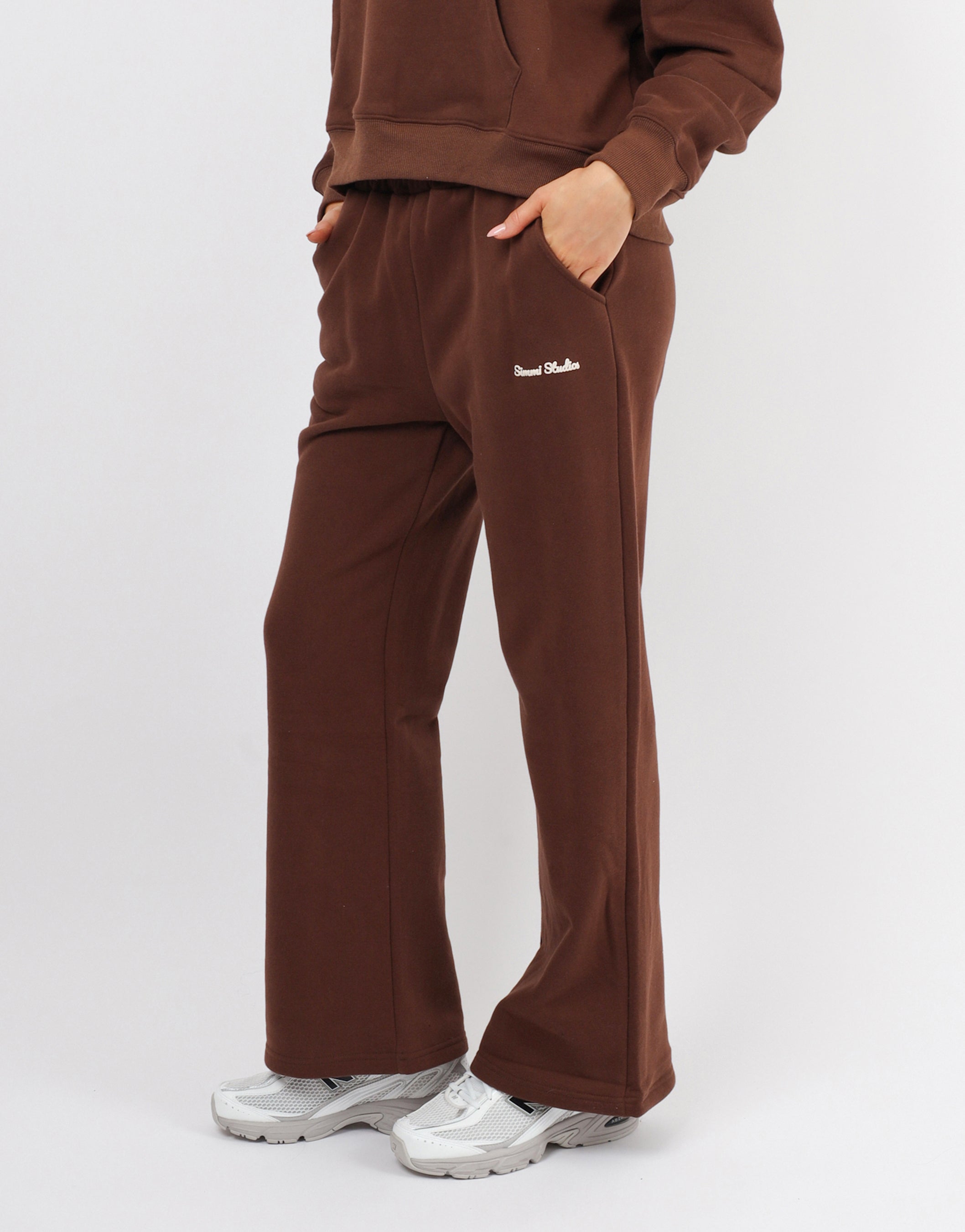 Milan Simmi Studios Bubble Print Joggers In Brown | SIMMI London