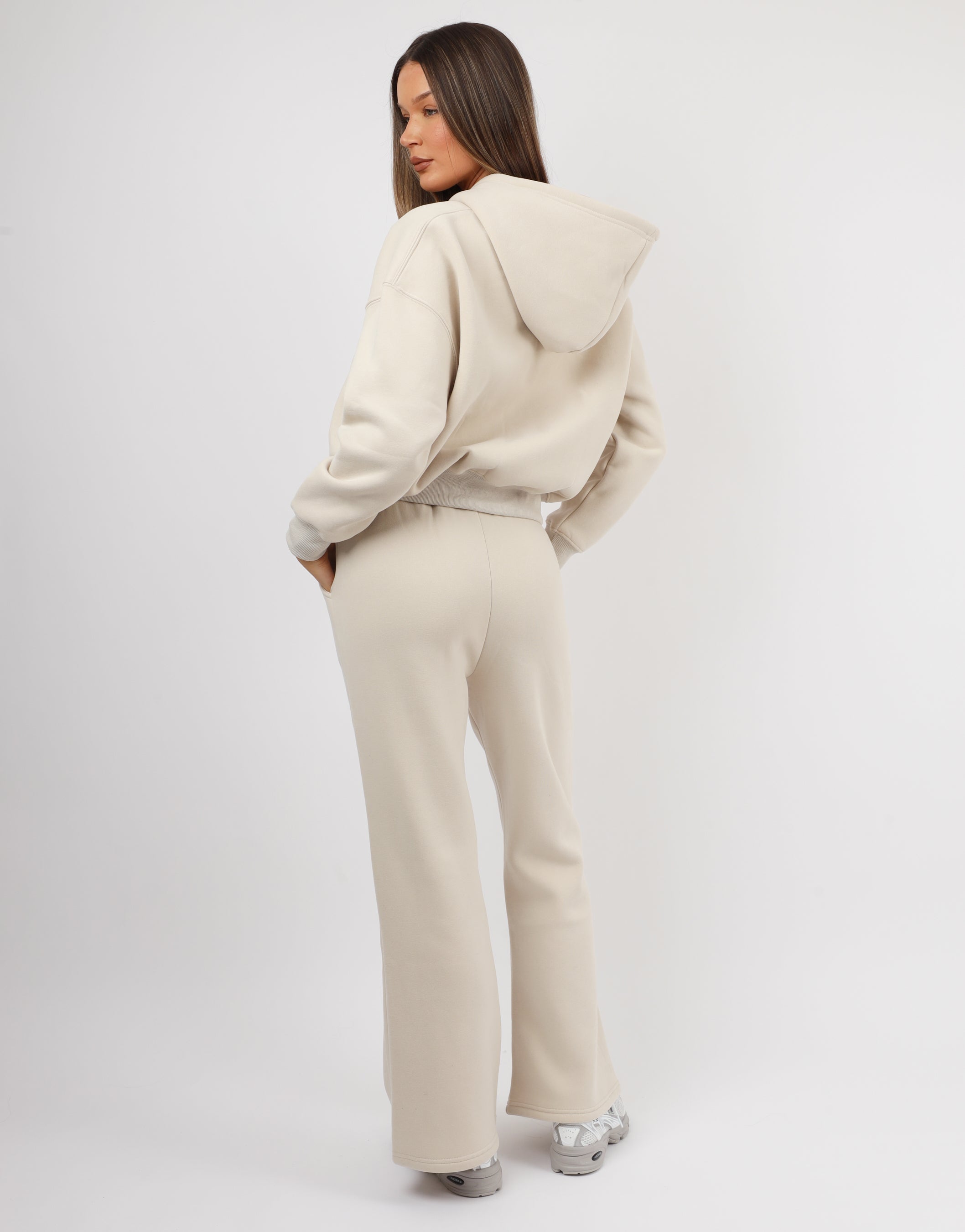 Maui Simmi Studios Essentials Zip Hoodie In Light Beige | SIMMI London