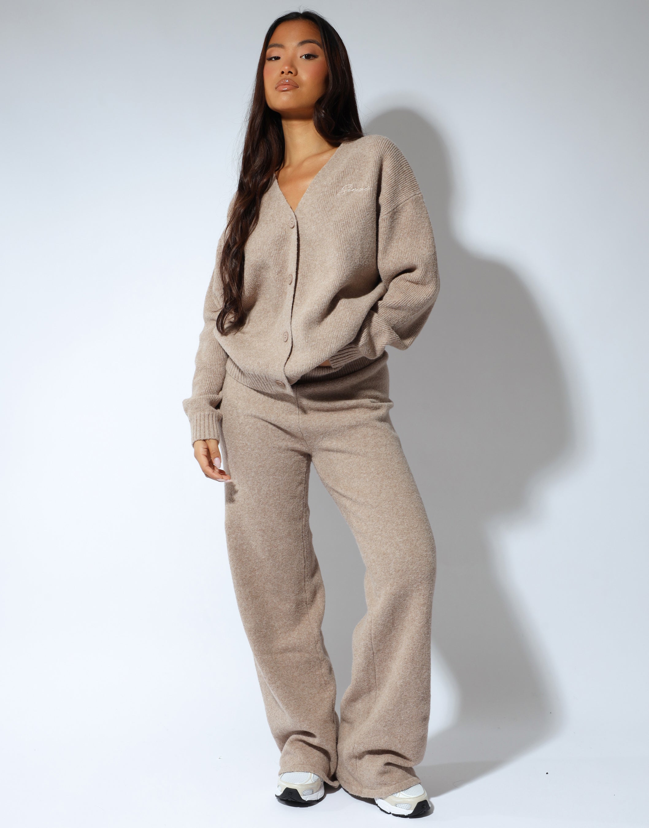 Alma simmi studios soft touch cardigan in oatmeal | SIMMI London