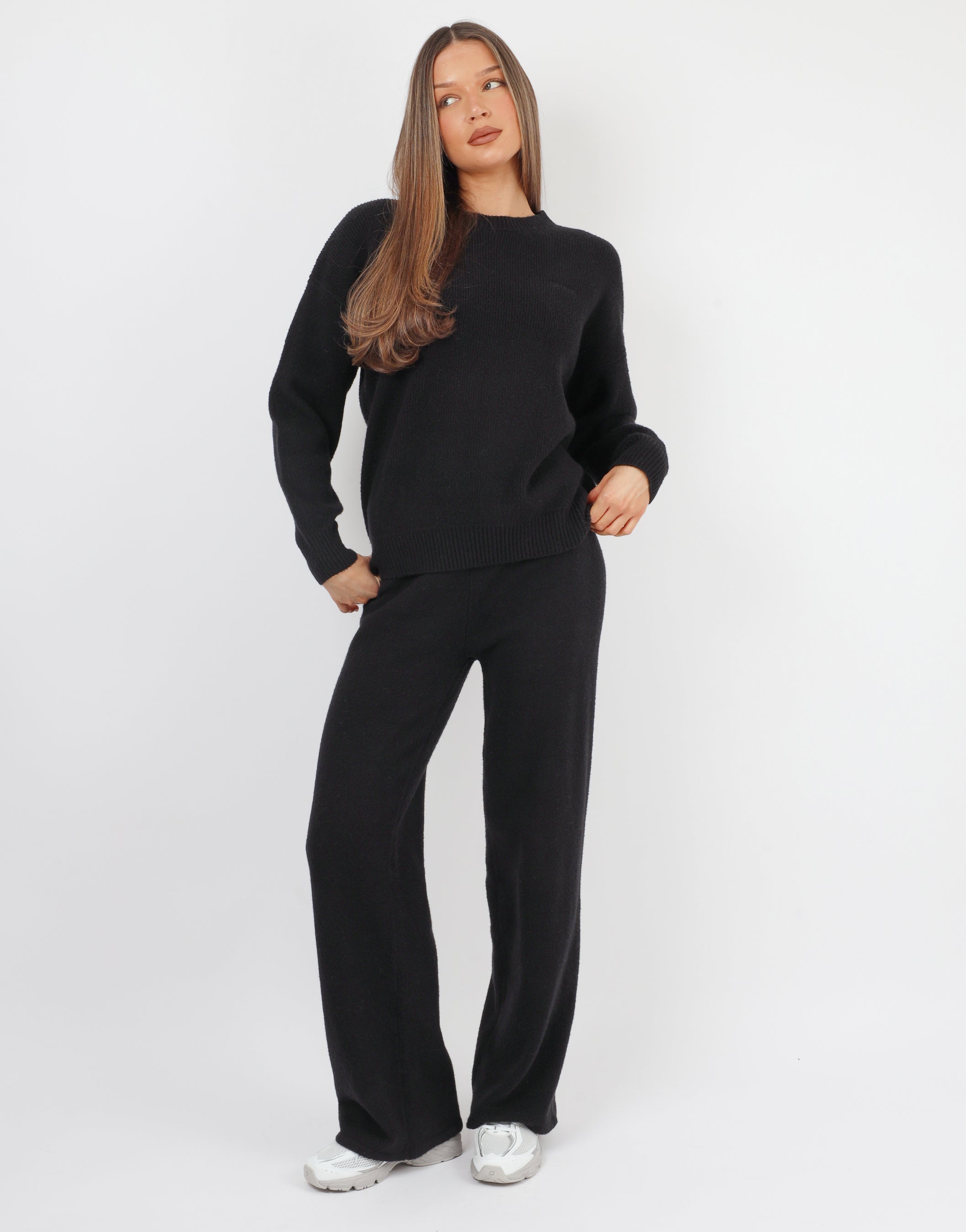 Faye Simmi studios soft touch crew neck in black | SIMMI London