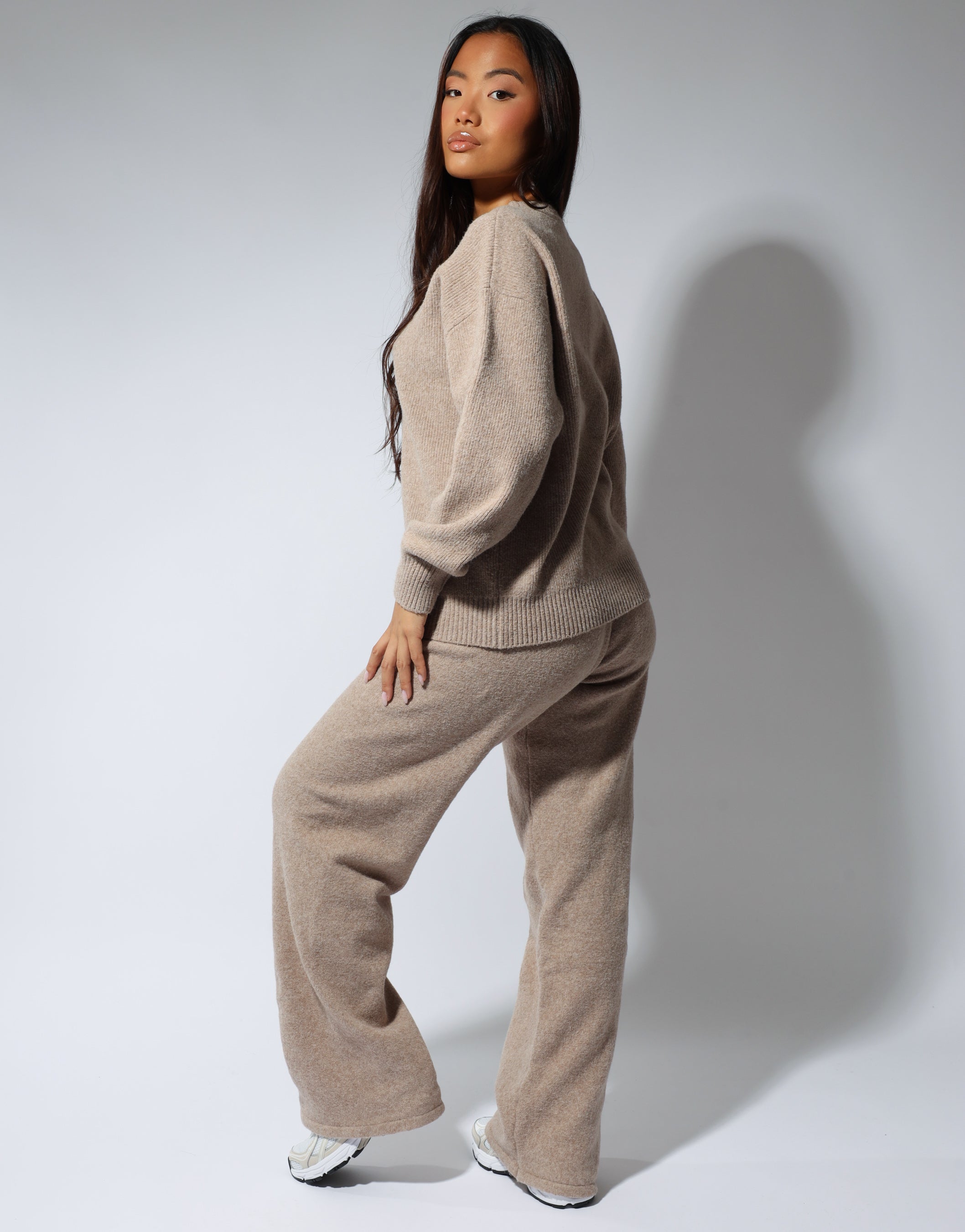 Faye SIMMI studios soft touch crew neck in oatmeal | SIMMI London