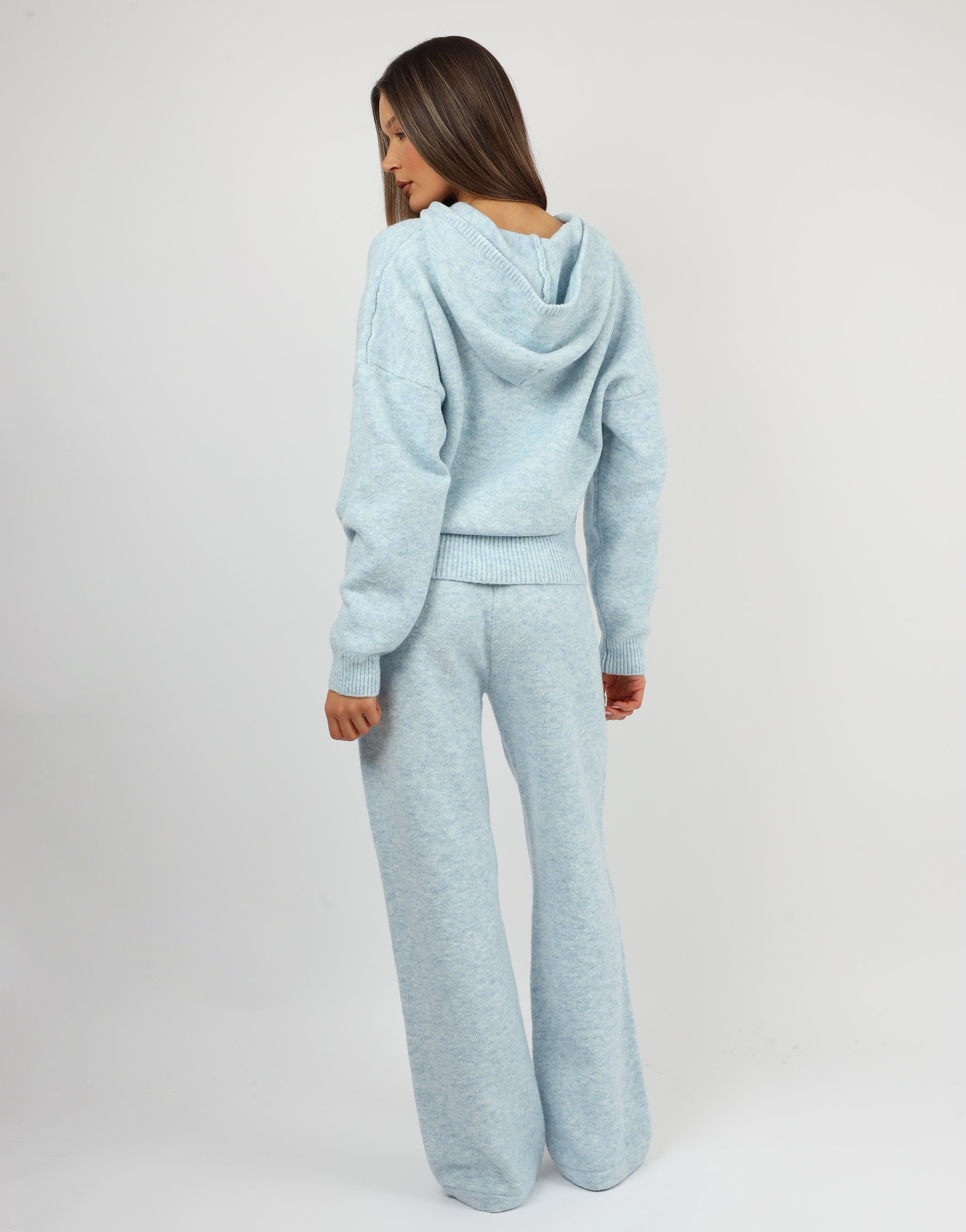 Romy Simmi Studios Chunky Knit Hoodie In Blue | SIMMI London