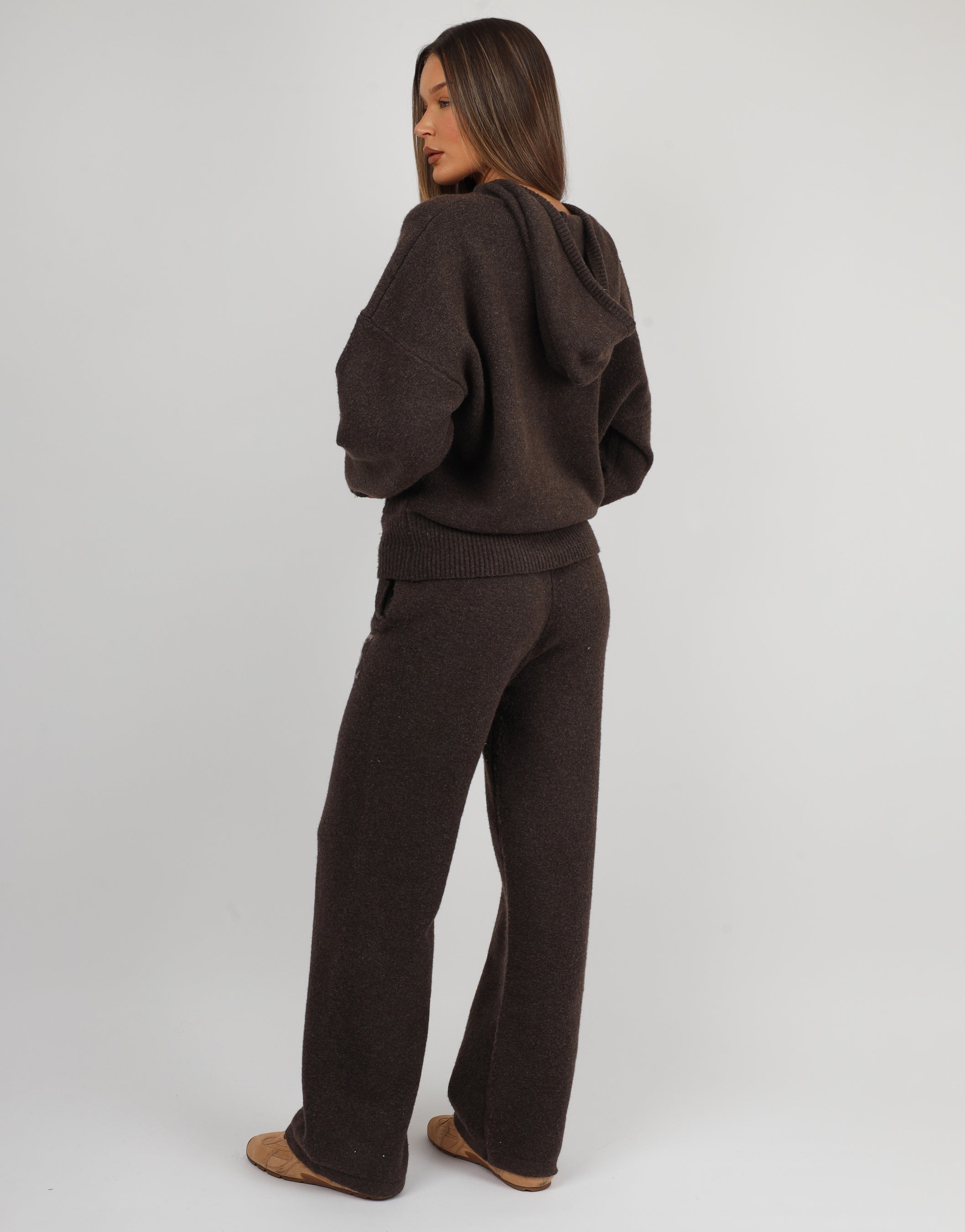 Romy Simmi studios chunky knit hoodie in teddy | SIMMI London