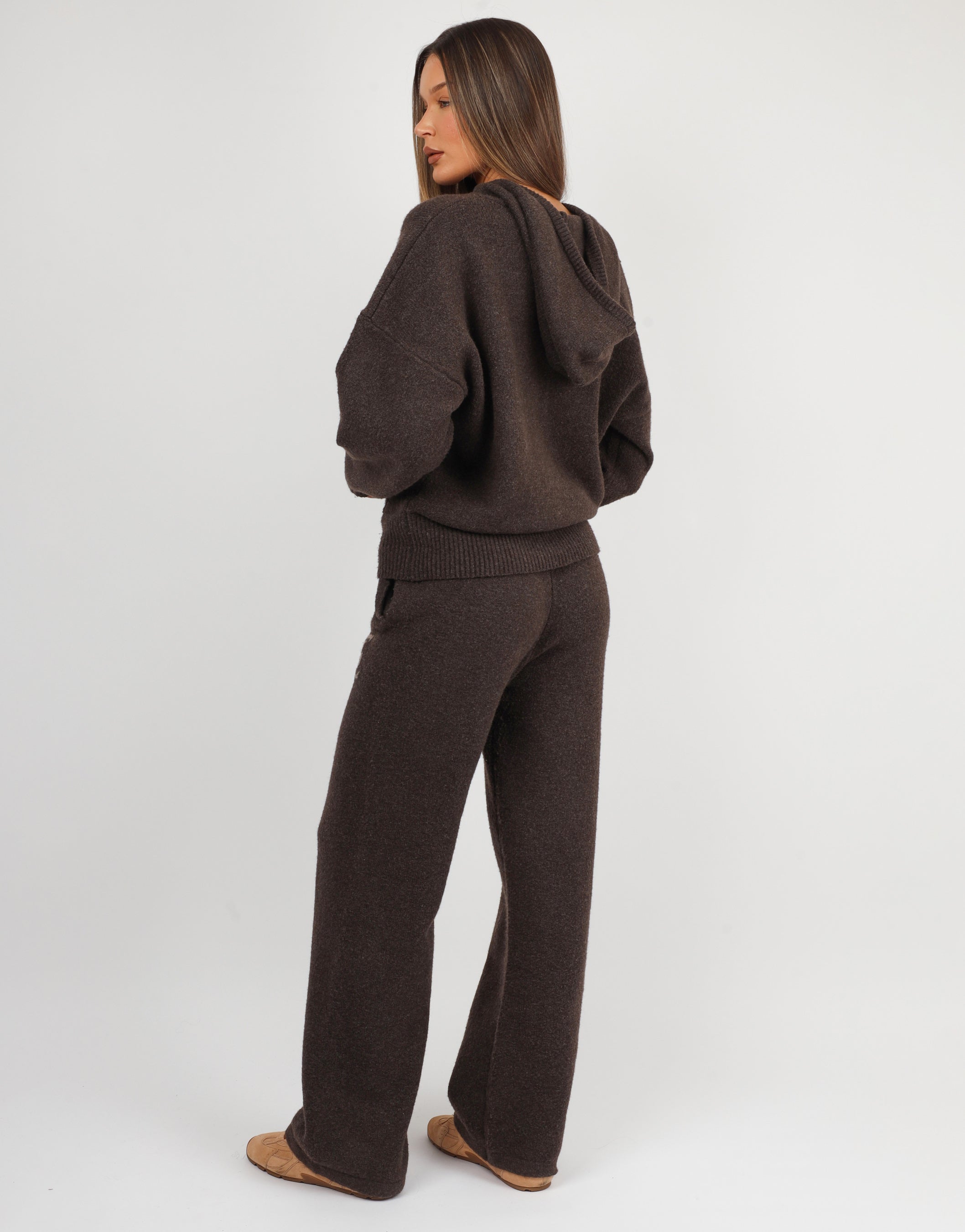 Romy Simmi studios chunky knit hoodie in teddy | SIMMI London