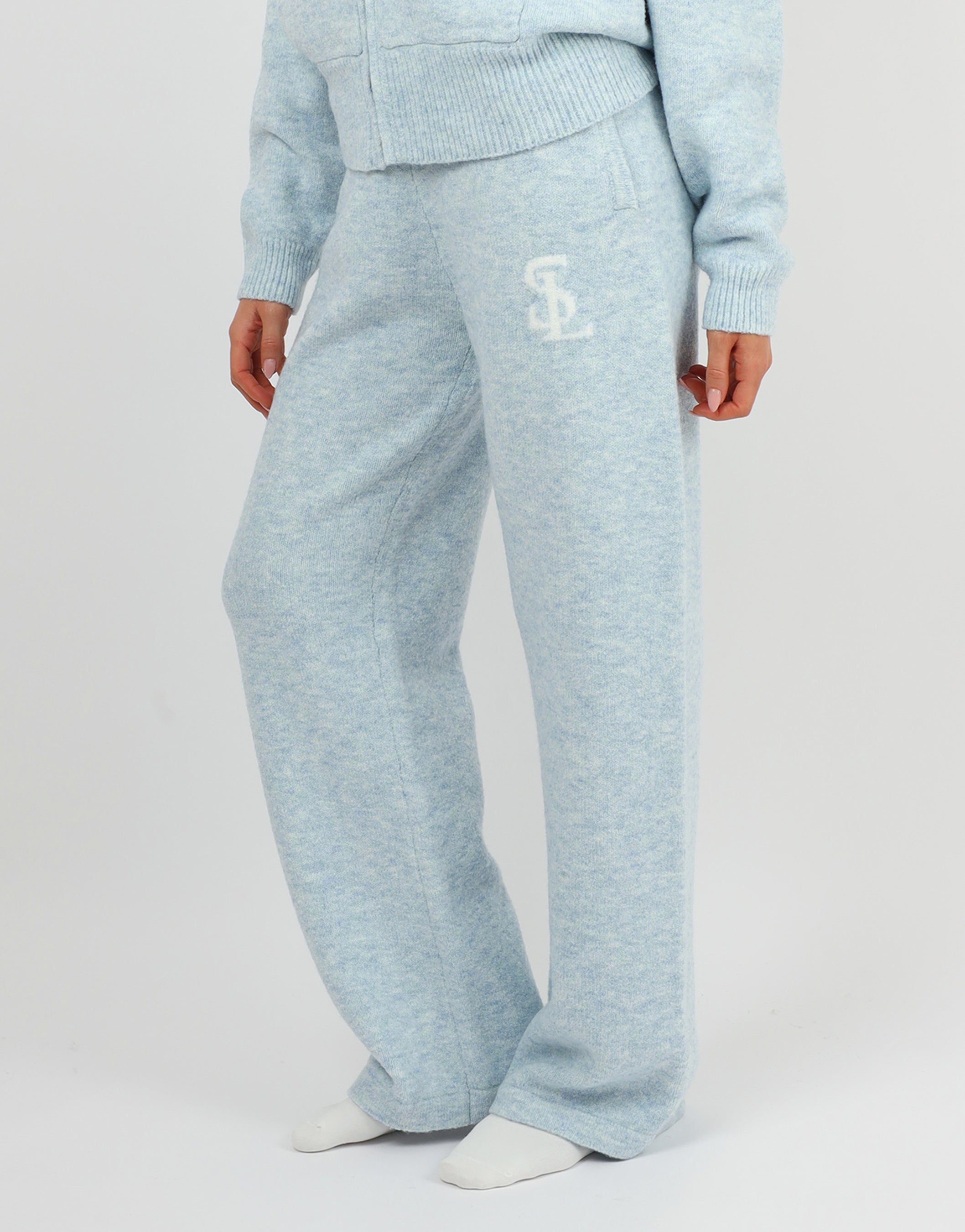 Romy Simmi Studios Chunky Knit Trousers in Blue | SIMMI London