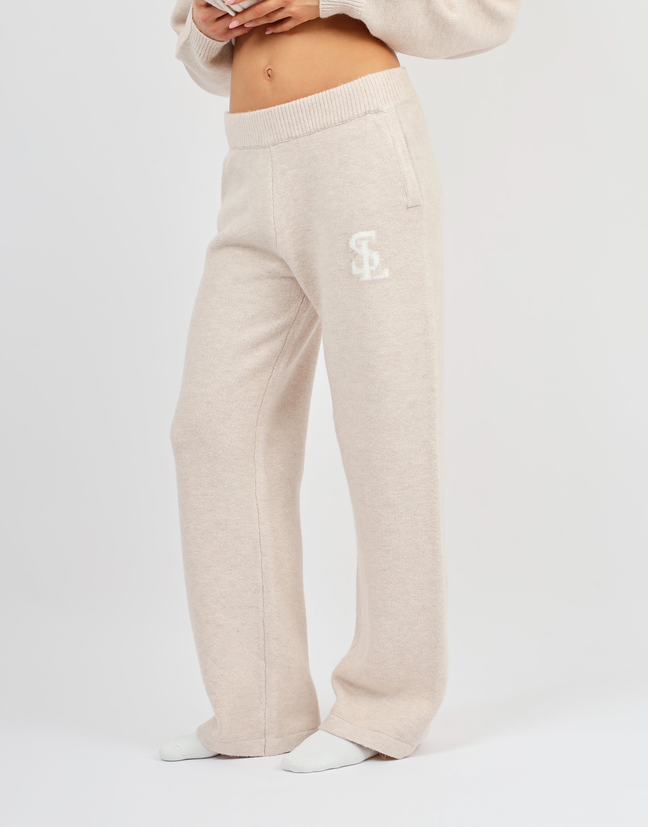 Romy Simmi Studios Chunky Knit Trousers In Cream | SIMMI London