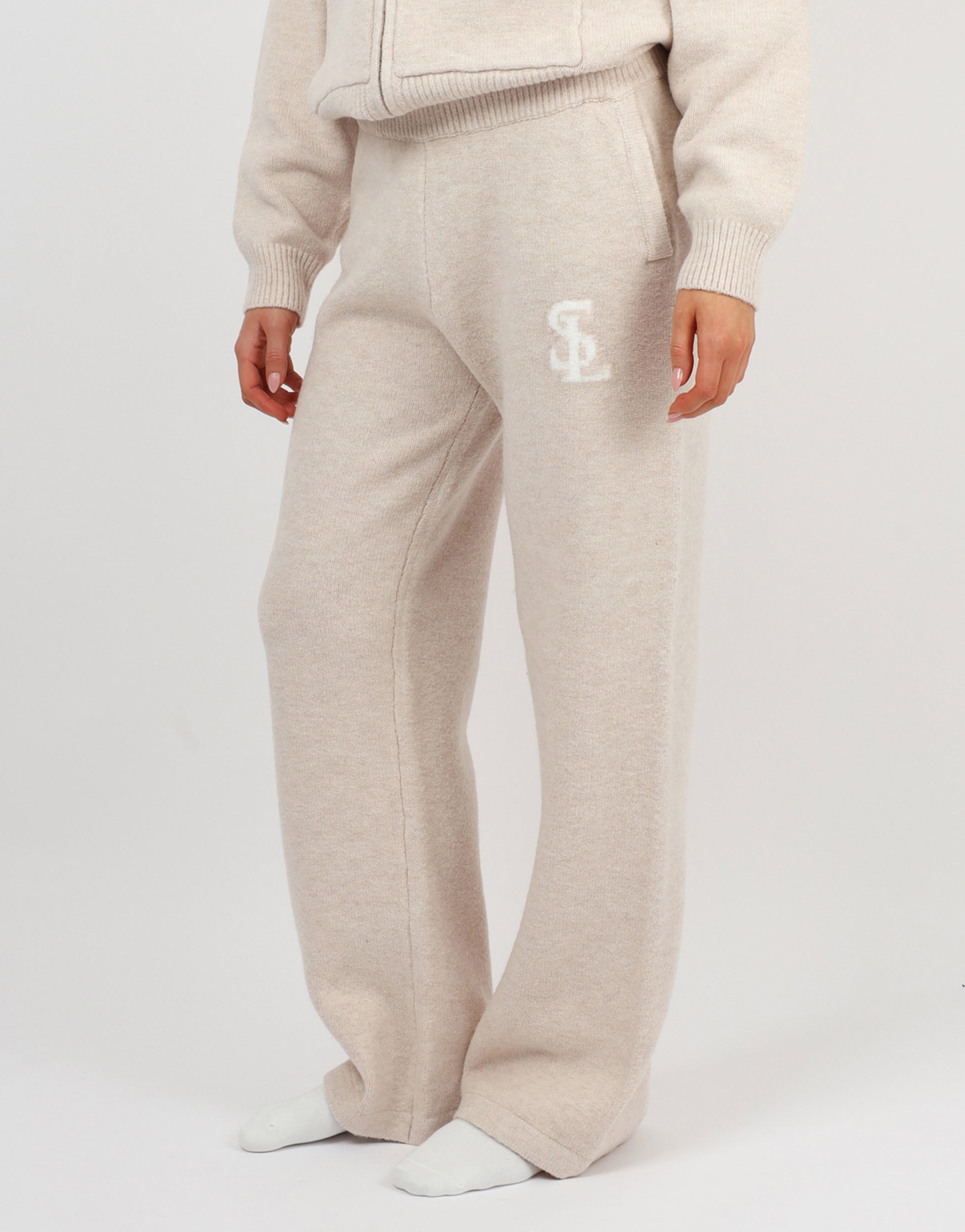 Romy Simmi Studios Chunky Knit Trousers In Cream | SIMMI London