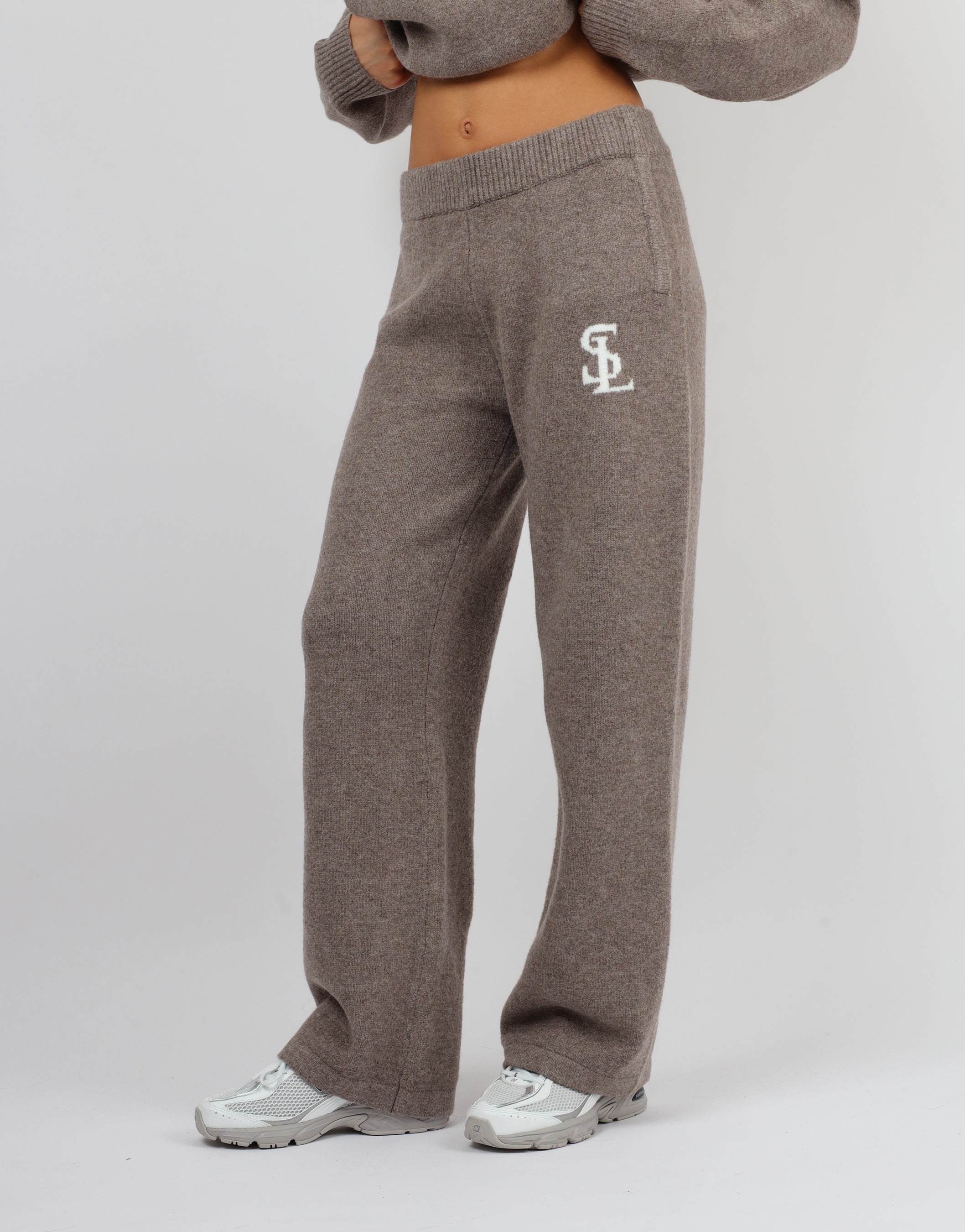 Romy Simmi Studios Chunky Knit Trousers In Mocha | SIMMI London