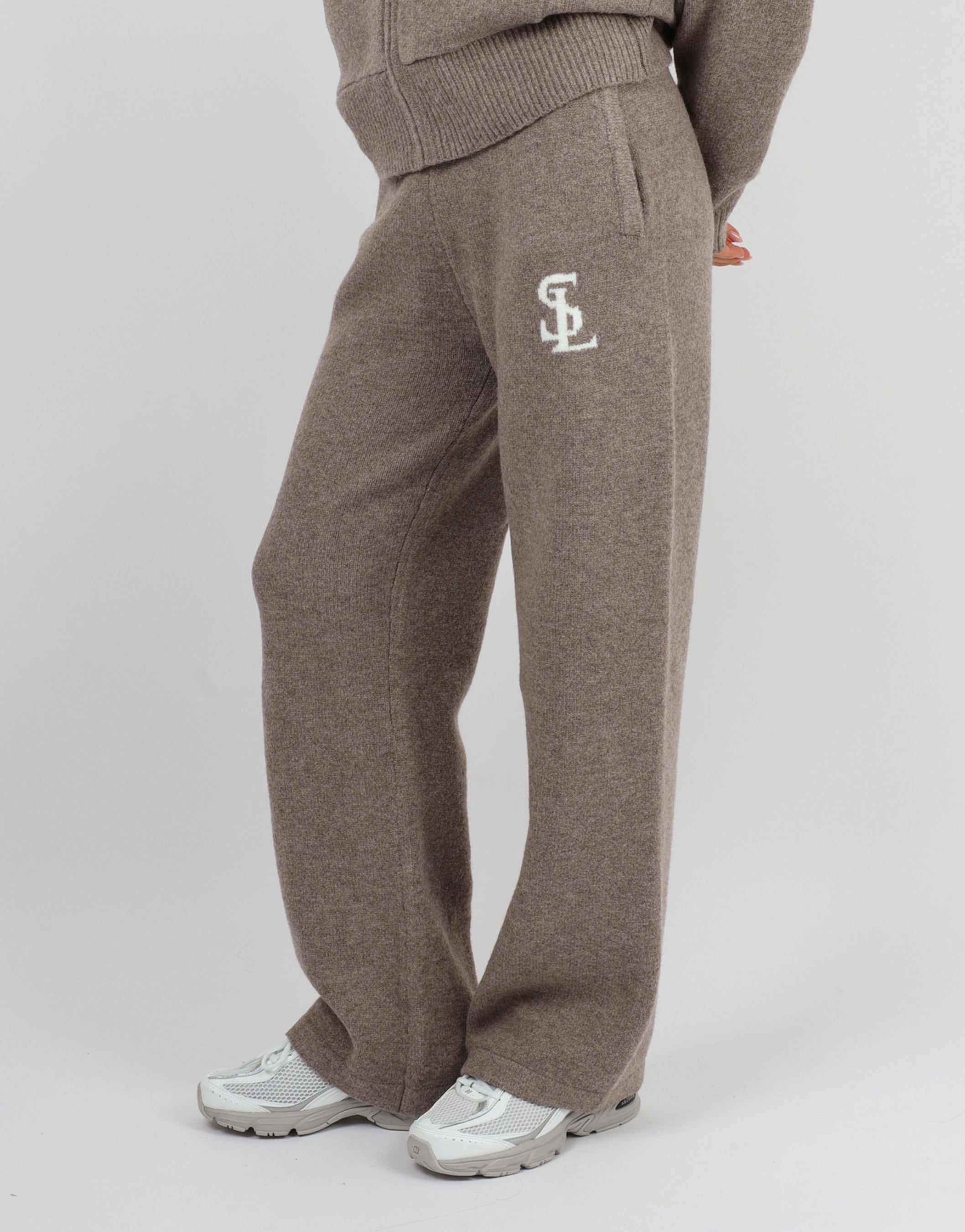 Romy Simmi Studios Chunky Knit Trousers In Mocha | SIMMI London