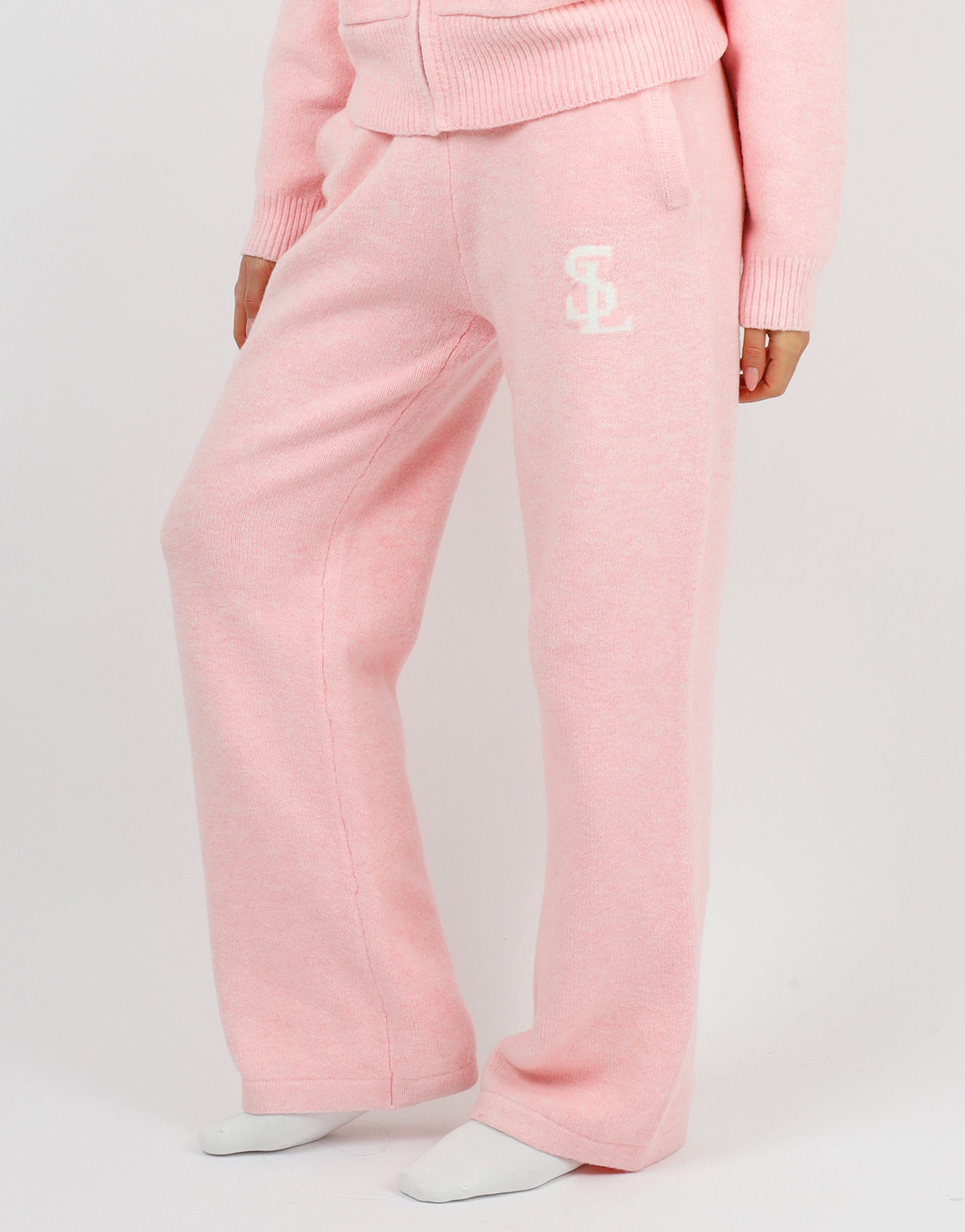 Romy Simmi Studios Chunky Knit Trousers In Pink | SIMMI London