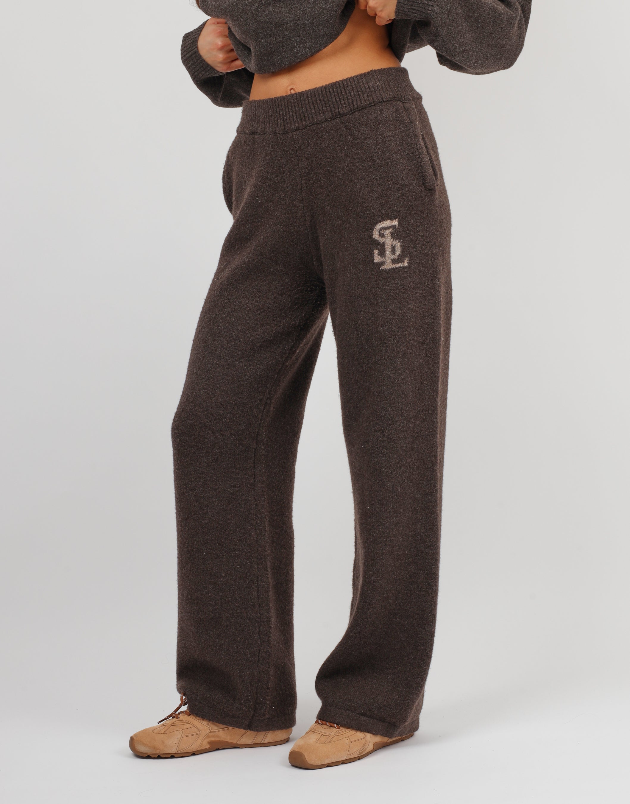 Romy Simmi Studios Chunky Knit Trousers In Teddy | SIMMI London