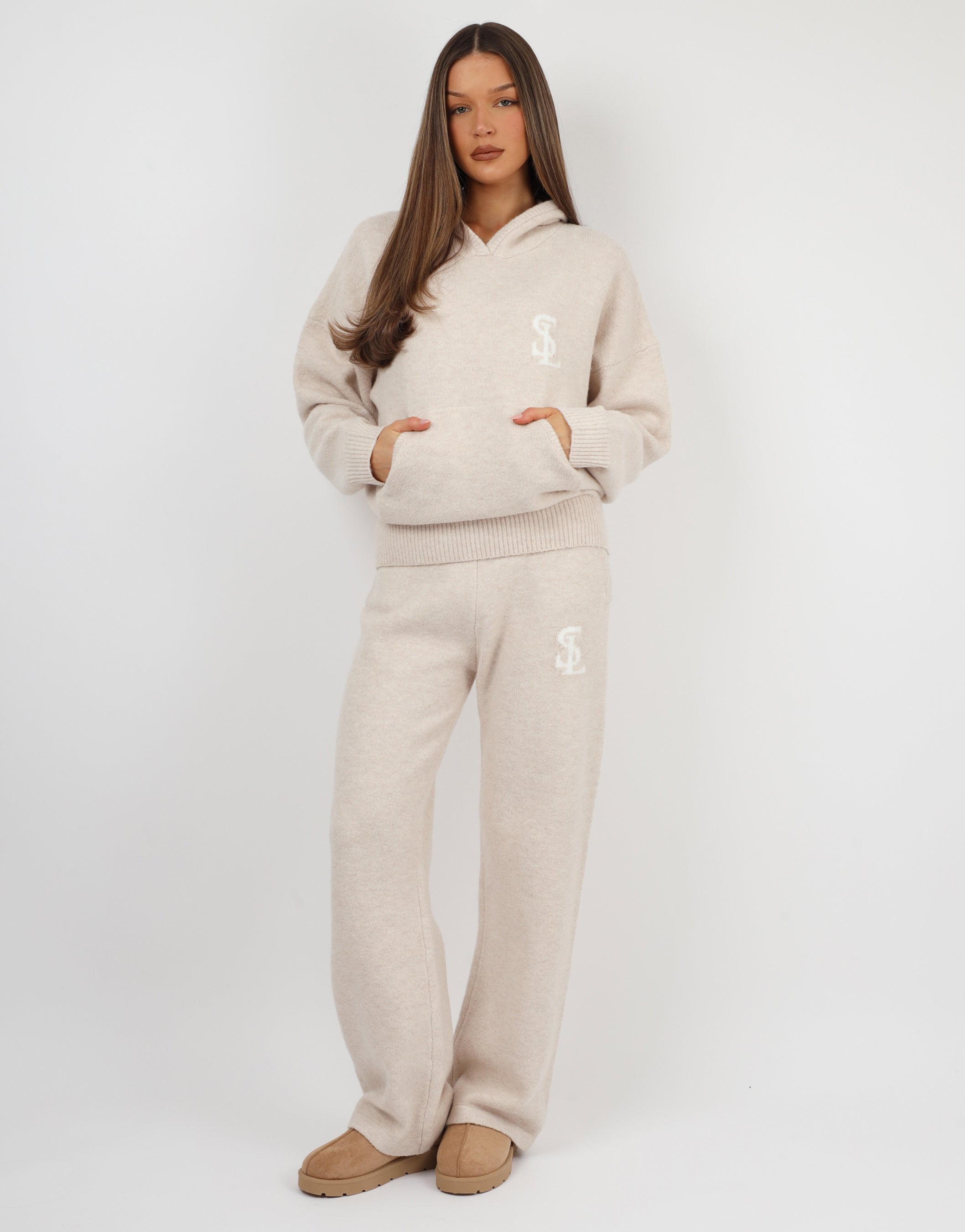 Mari knitted hoodie in cream | SIMMI London