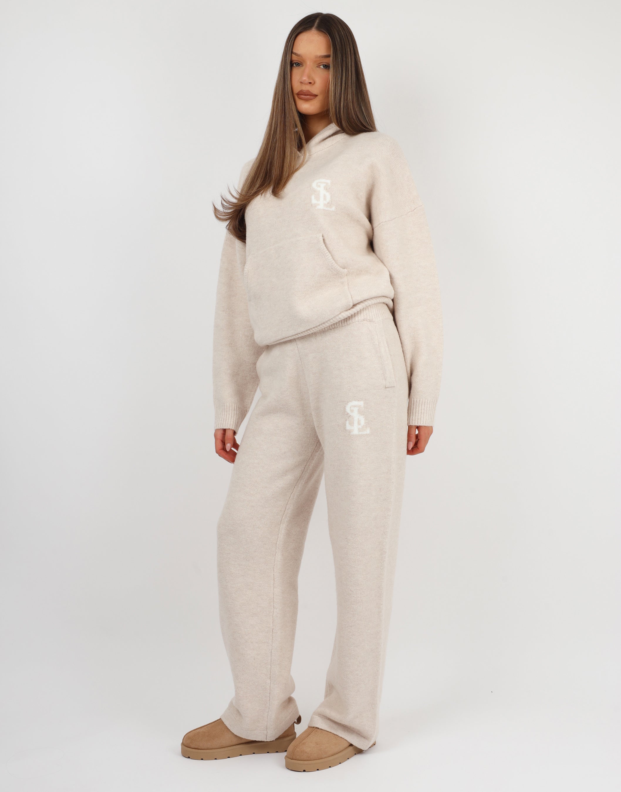 Mari knitted hoodie in cream | SIMMI London