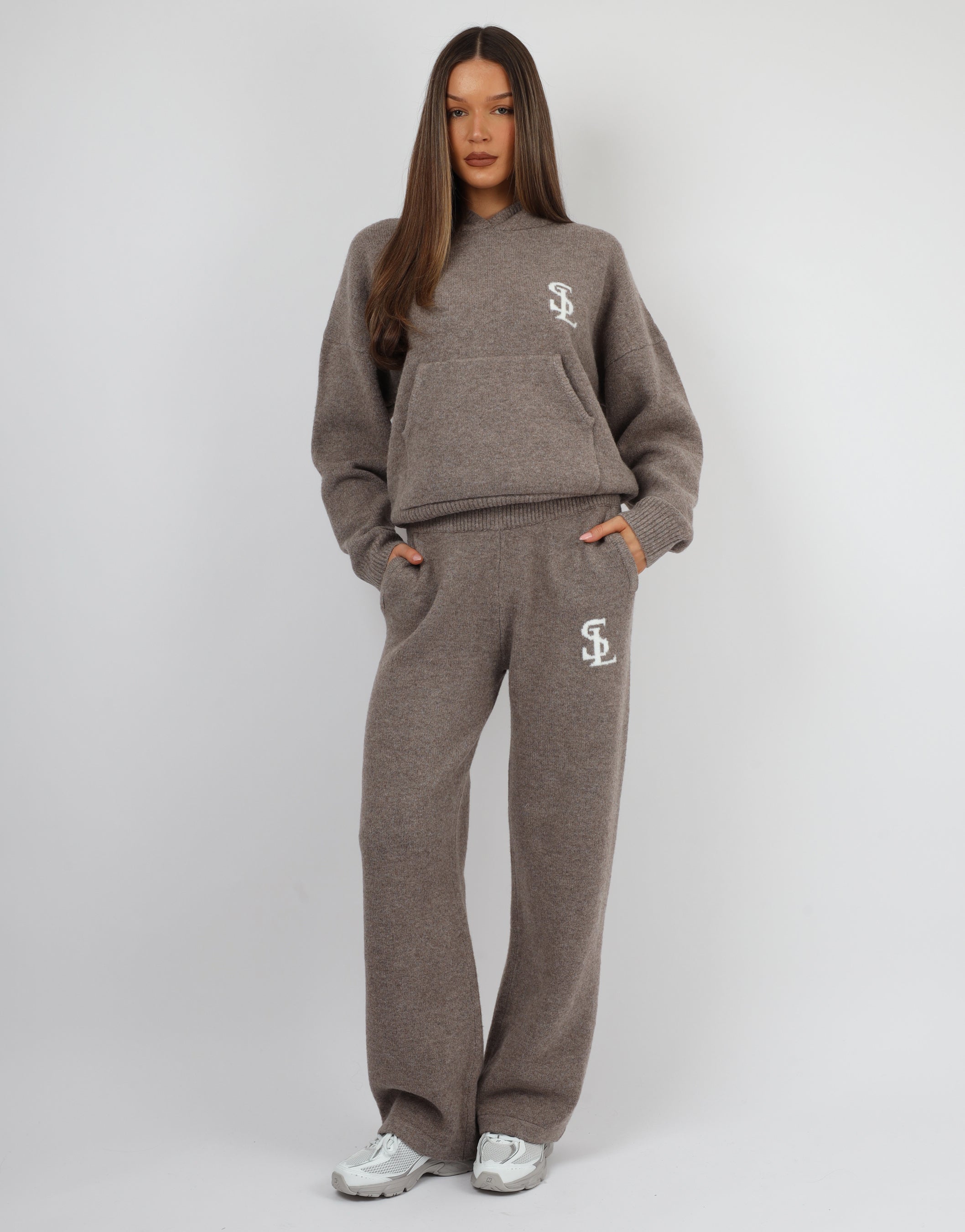 Mari knitted hoodie in Mocha | SIMMI London