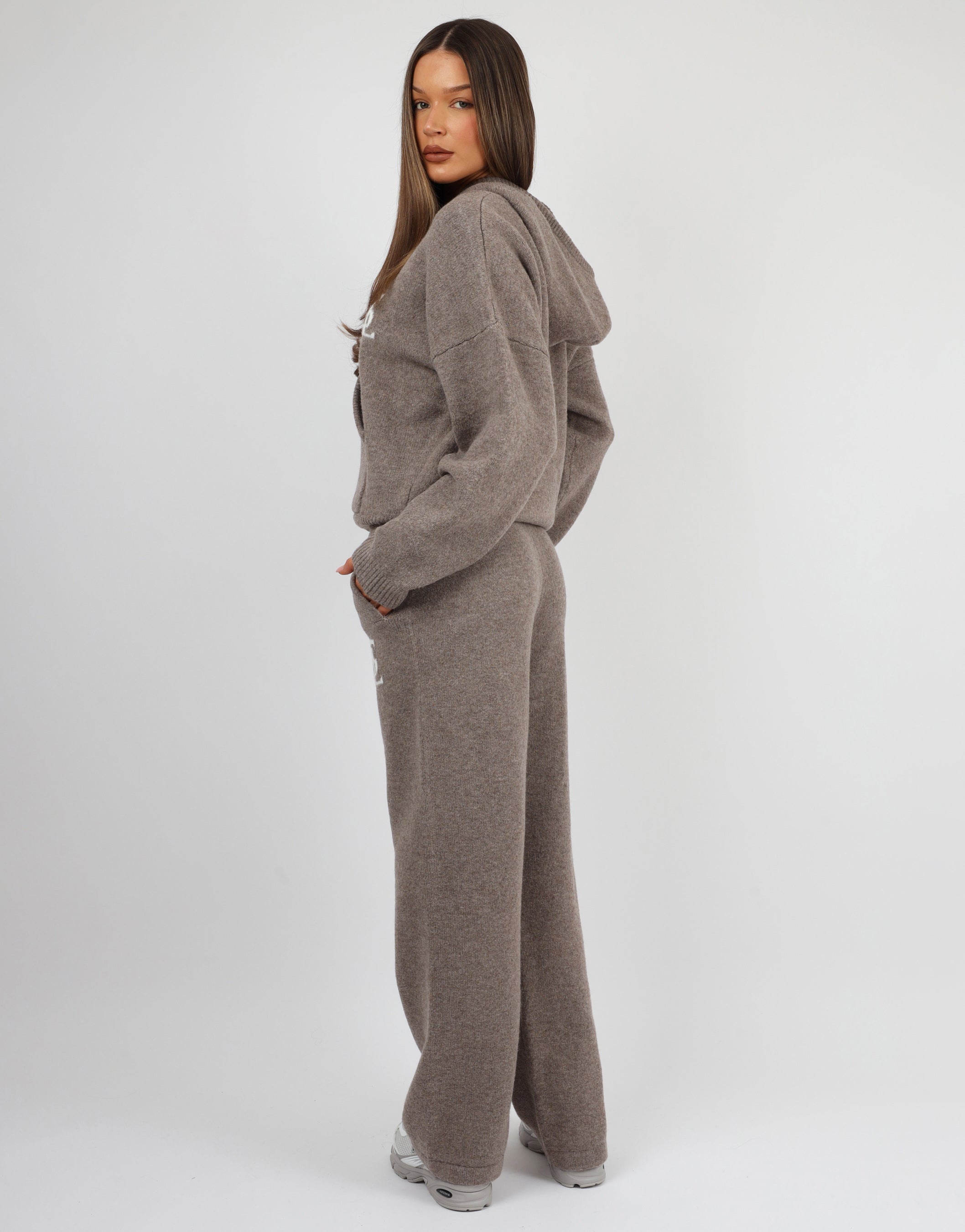 Mari knitted hoodie in Mocha | SIMMI London