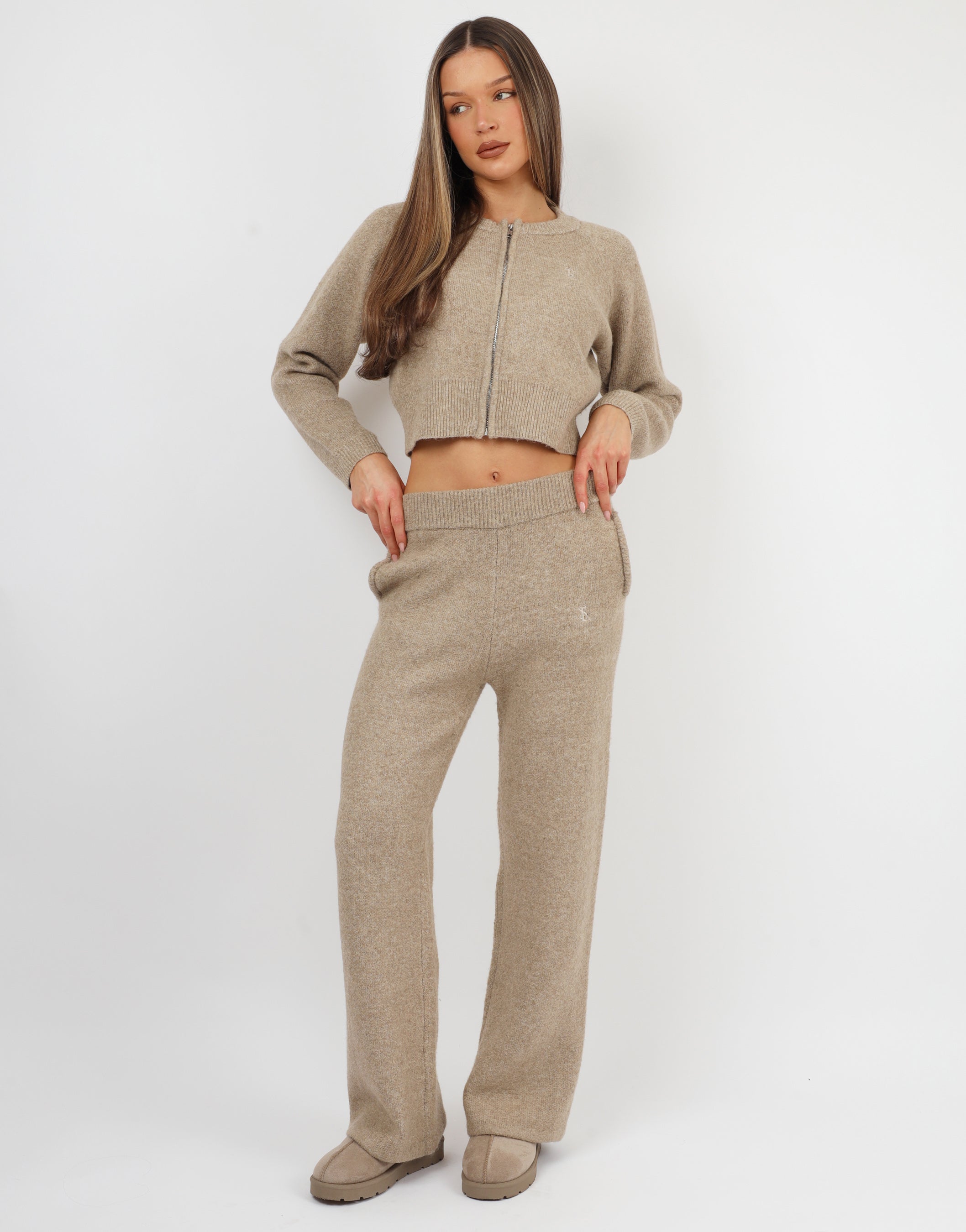 Caris knitted trousers in BROWN | SIMMI London