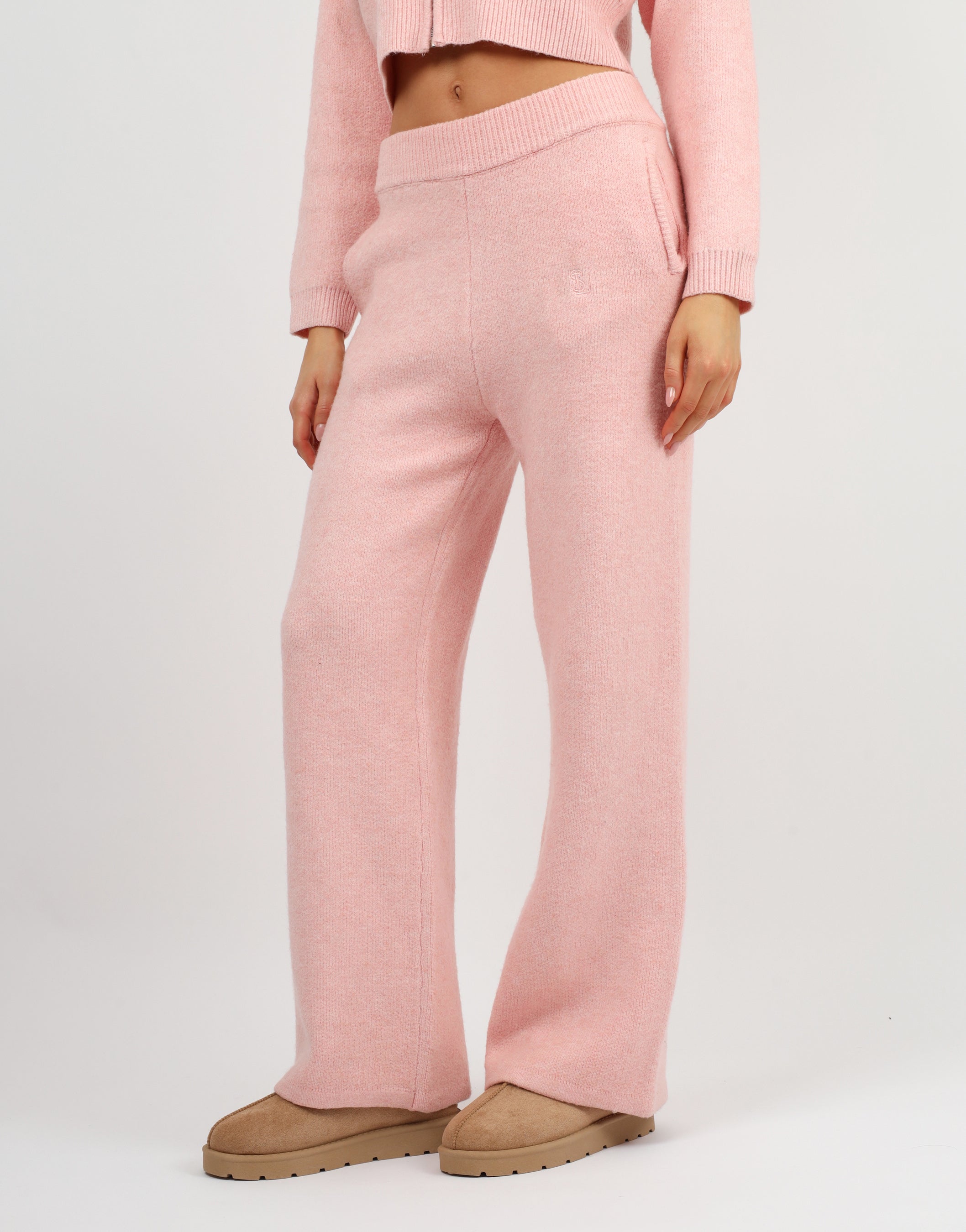 Caris knitted trousers in pink | SIMMI London