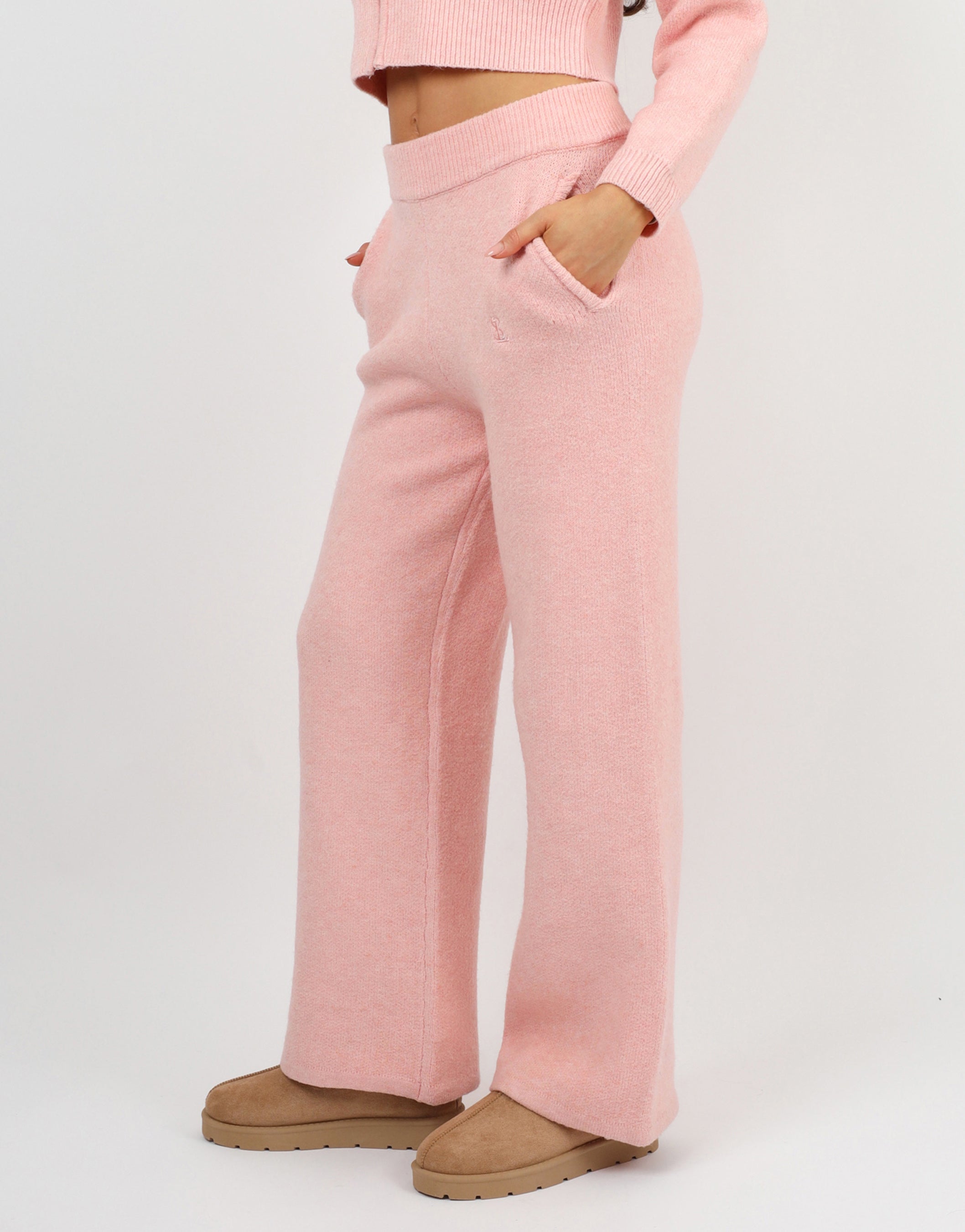 Caris knitted trousers in pink | SIMMI London