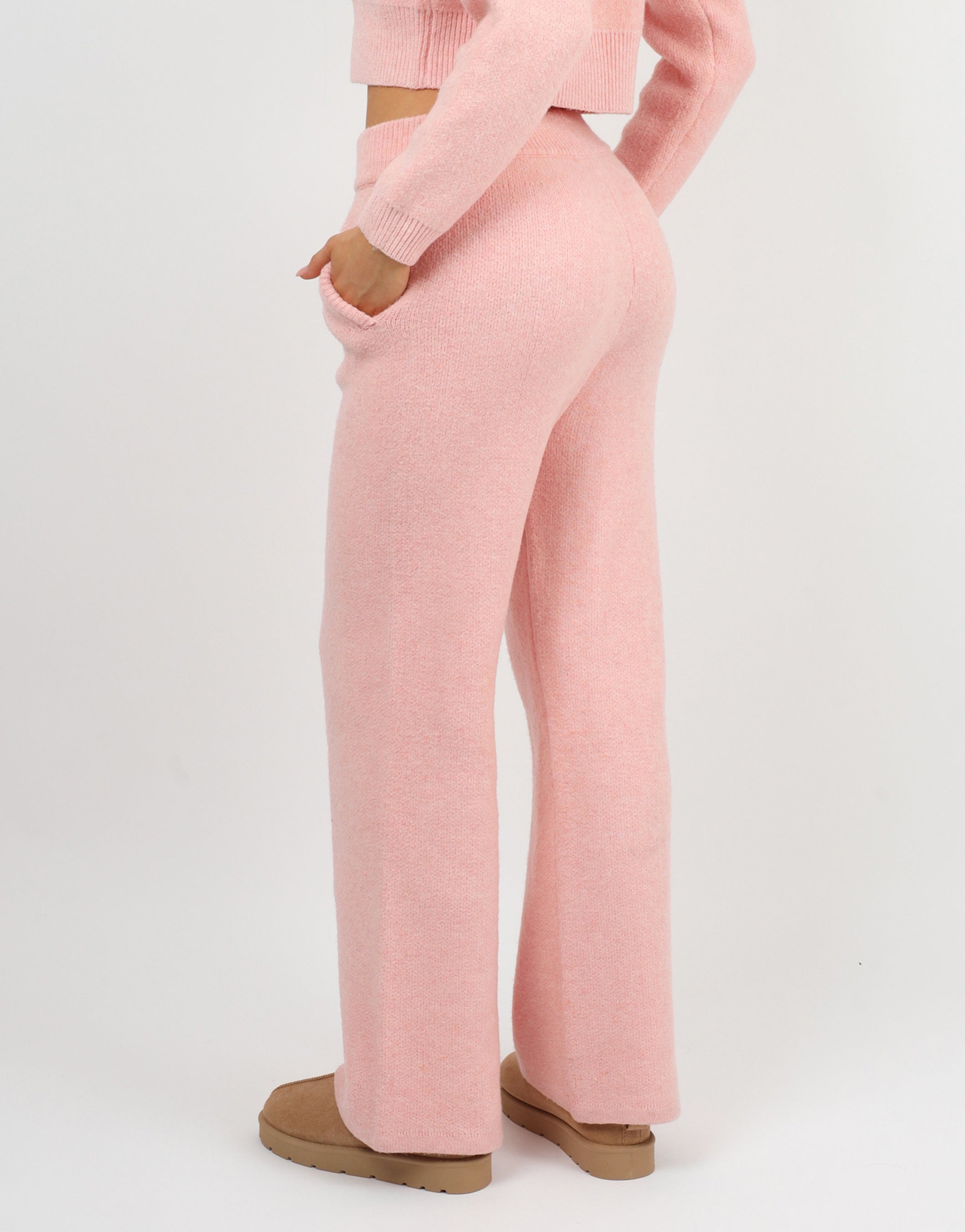 Caris knitted trousers in pink | SIMMI London