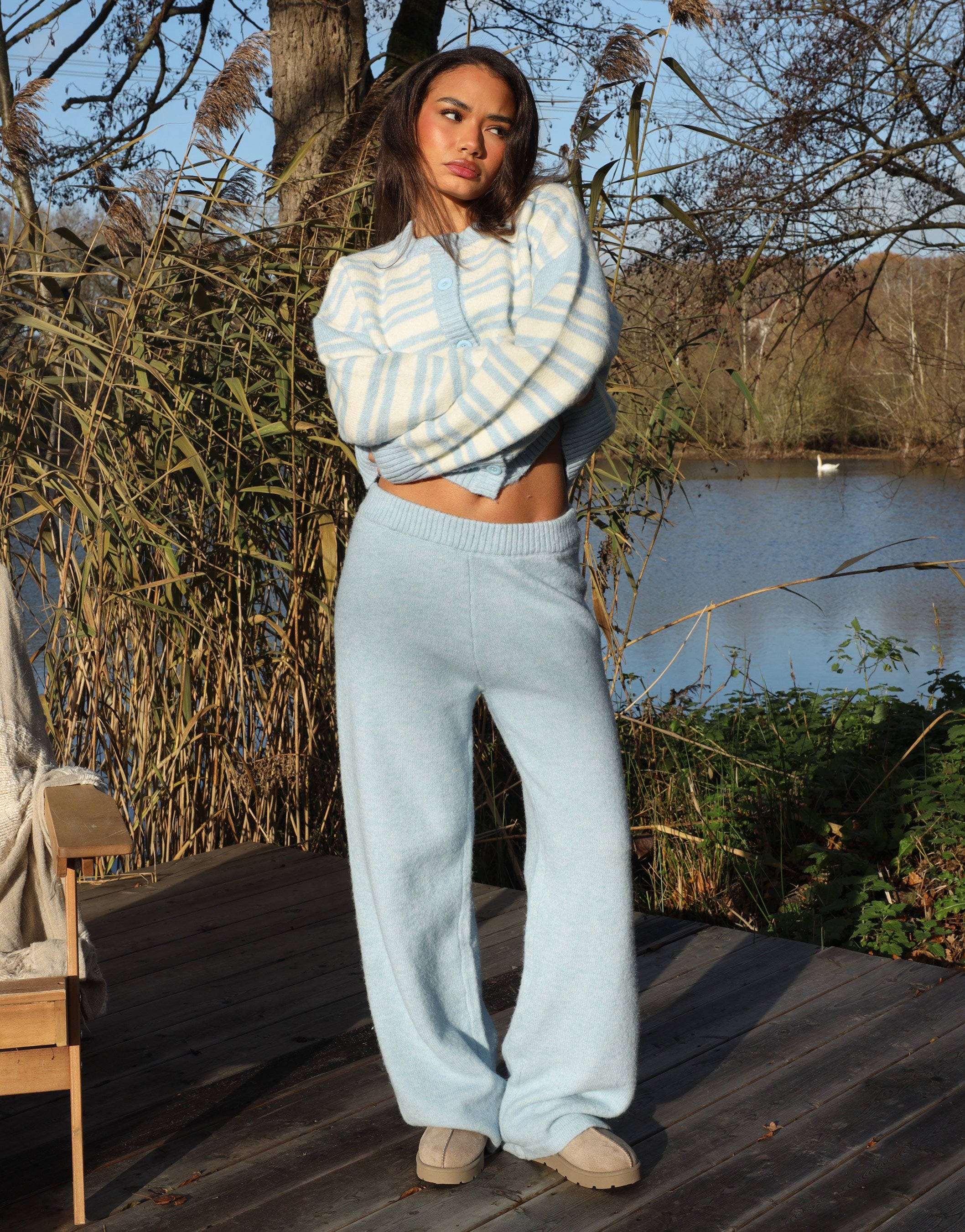 Bonnie Simmi Studio Stripe Cardigan in Blue | SIMMI London