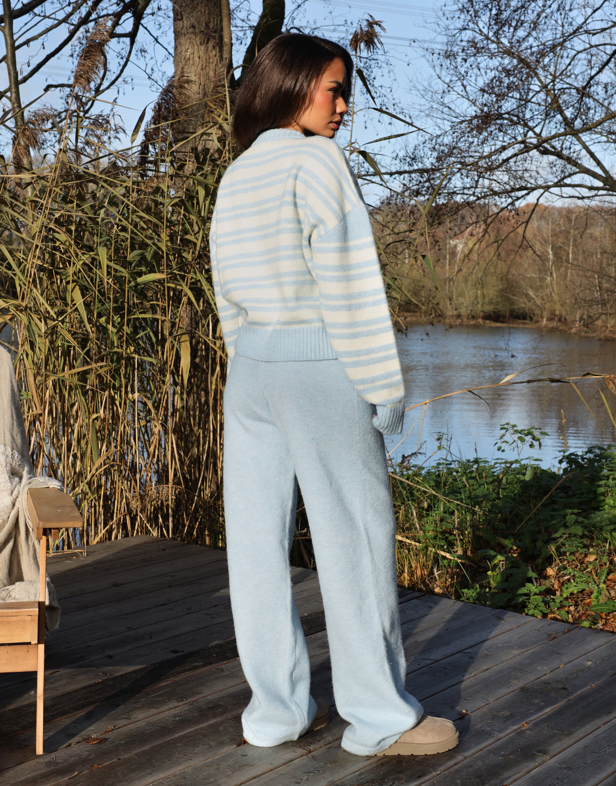 Bonnie Simmi Studio Stripe Cardigan in Blue | SIMMI London