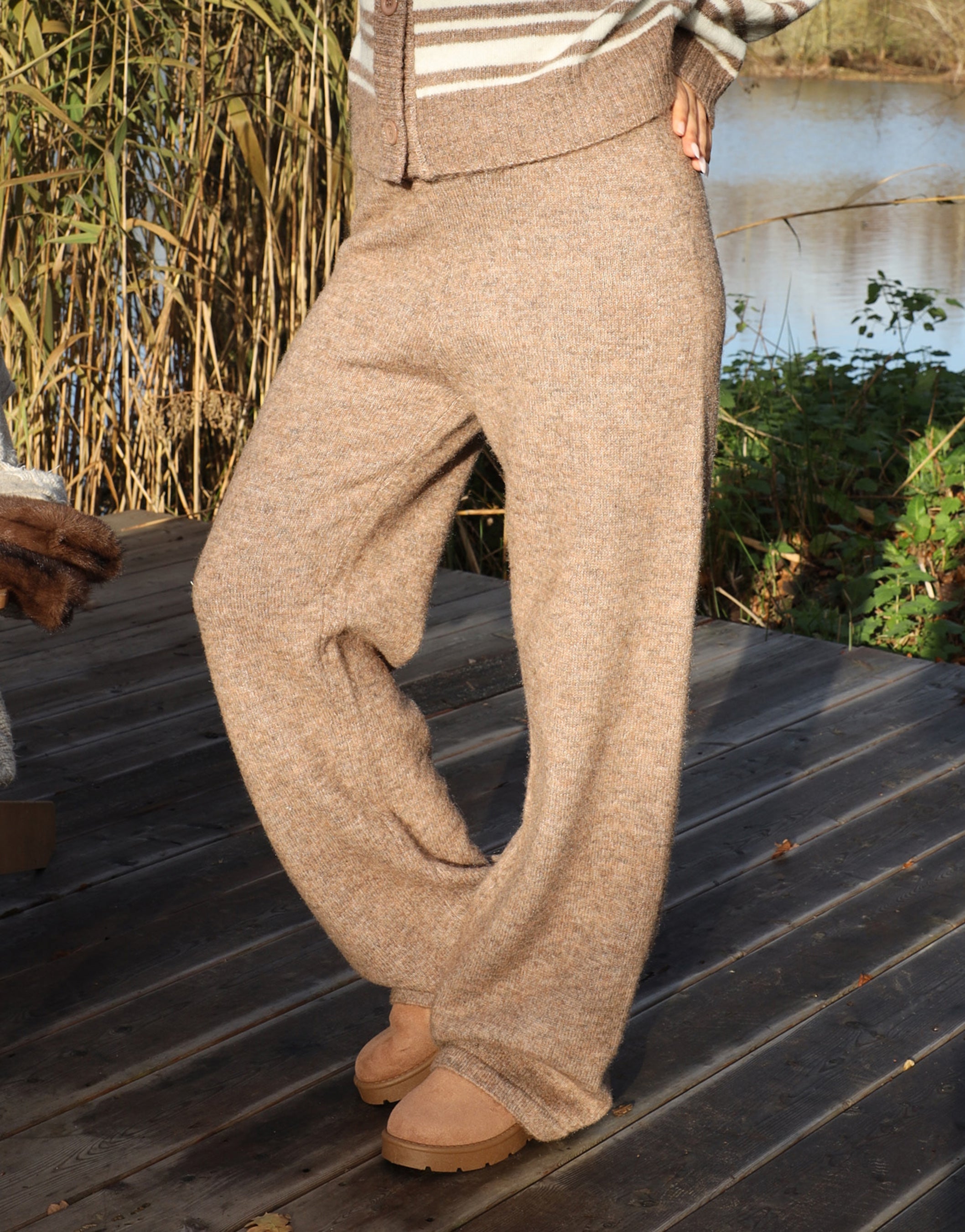 Luci Simmi Studios Knitted Trousers In Brown | SIMMI London