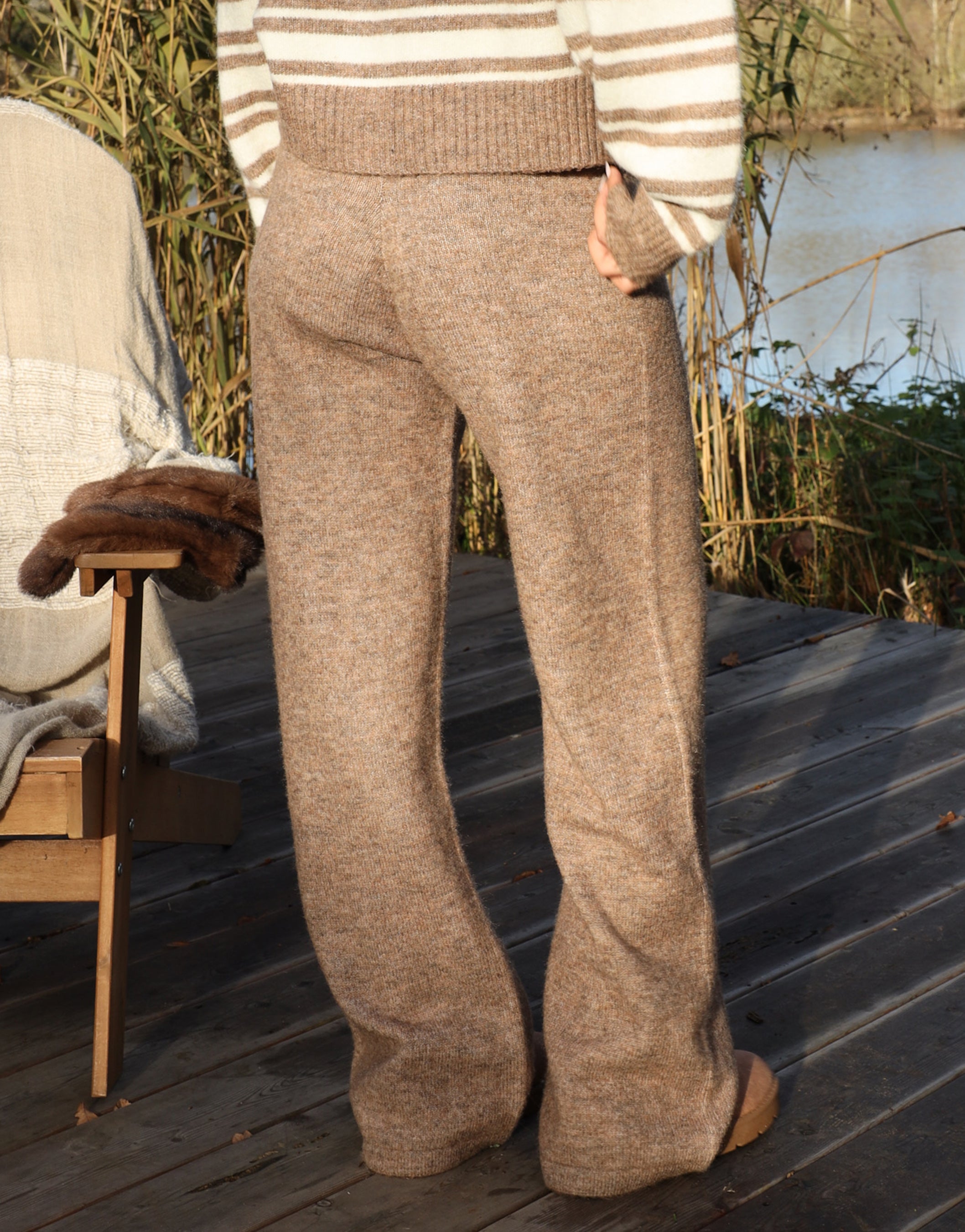 Luci Simmi Studios Knitted Trousers In Brown | SIMMI London