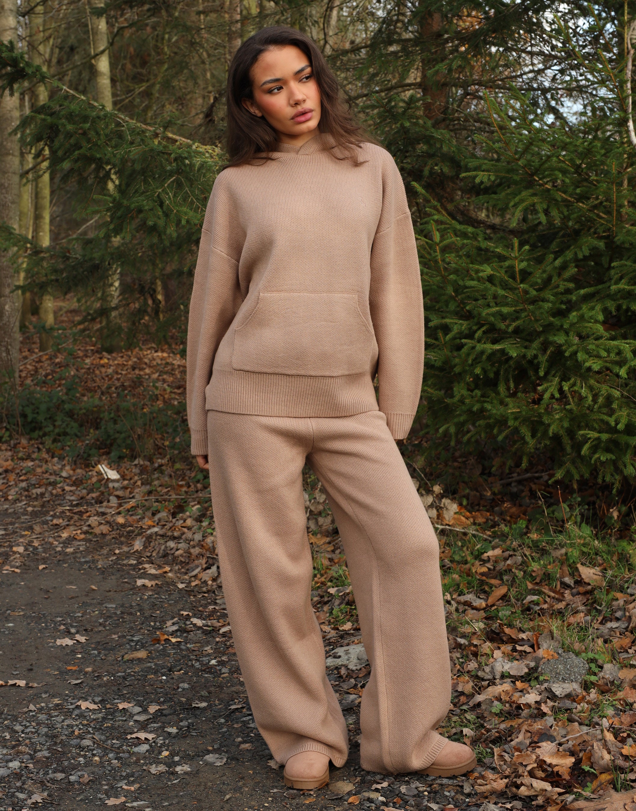 Freya Simmi Studios Heavy Knit Trousers In Mocha | SIMMI London