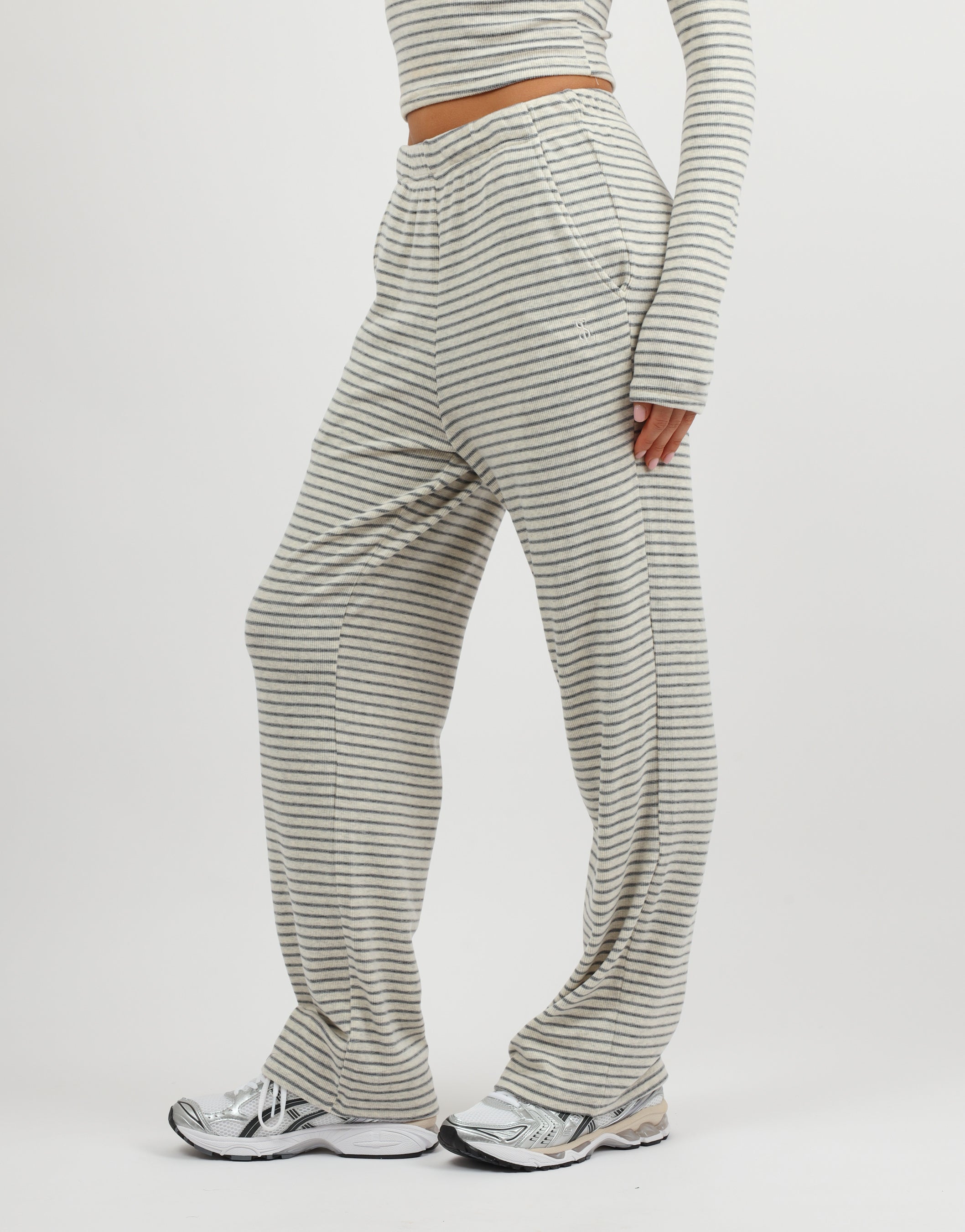 Mila Simmi Studios Soft Stripe Trouser In Cream | SIMMI London