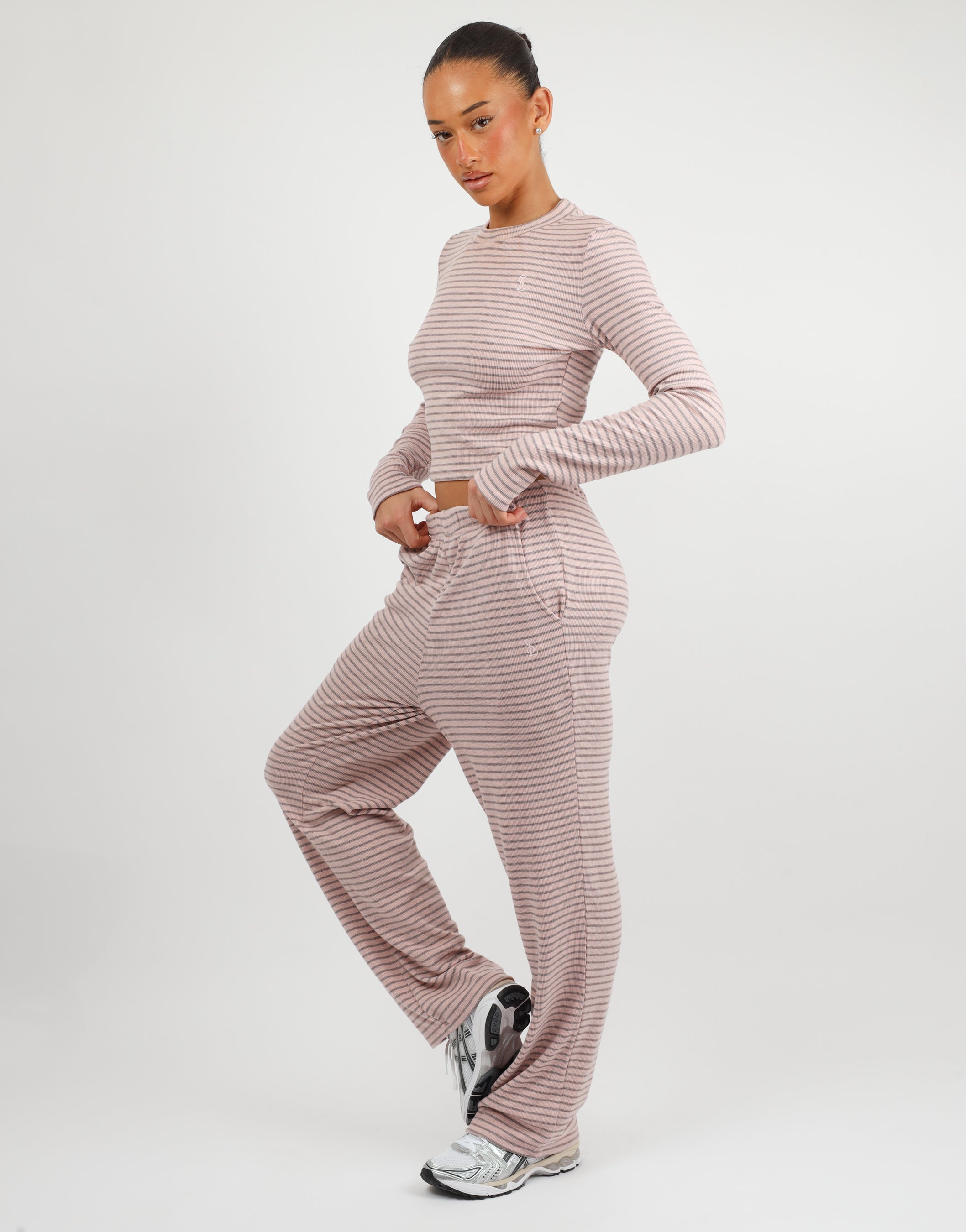 Mila Simmi Studios Soft Stripe Trouser In Pink | SIMMI London