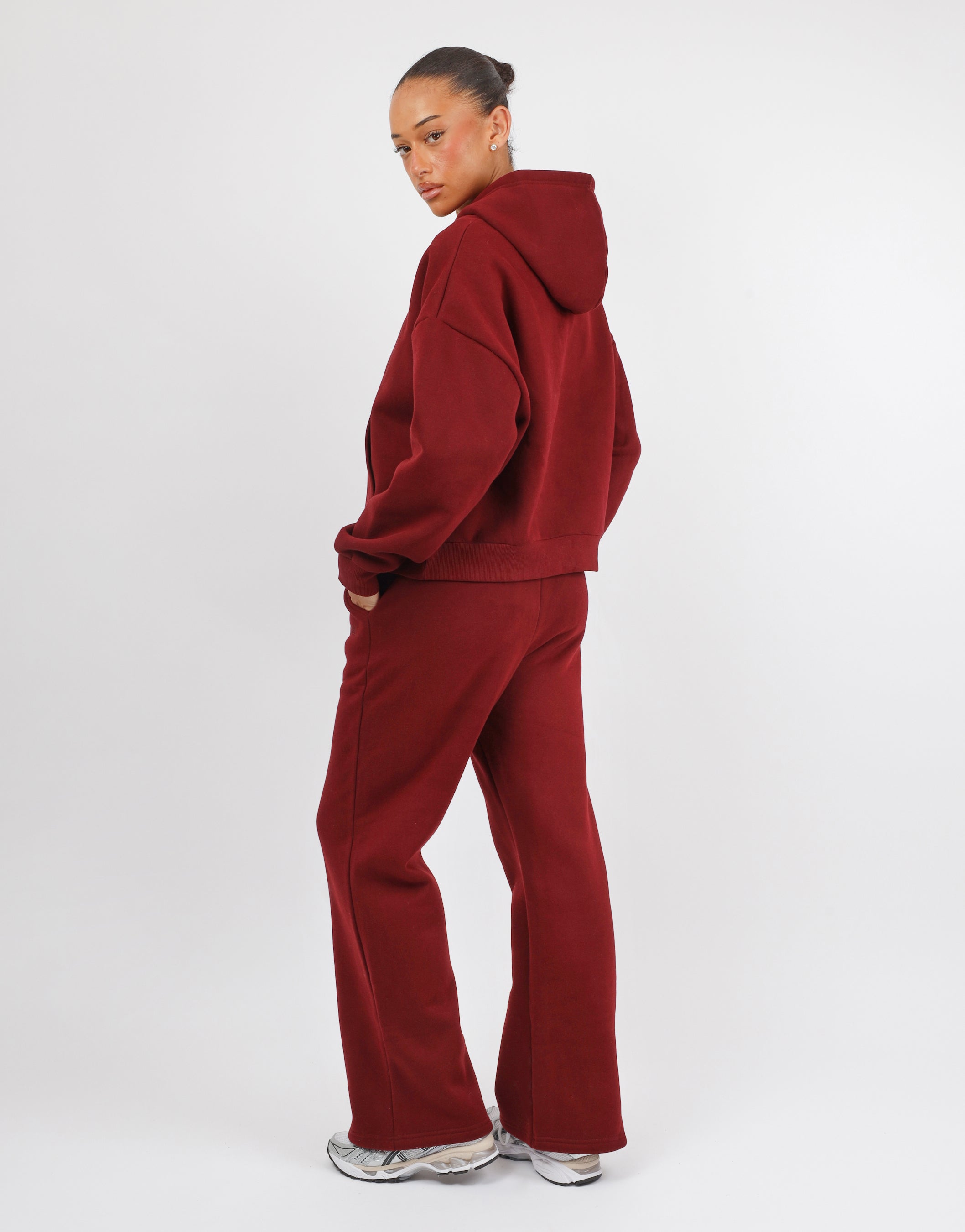 Mykonos Simmi Studios SL Sport Oversized Hoodie In Burgundy | SIMMI London