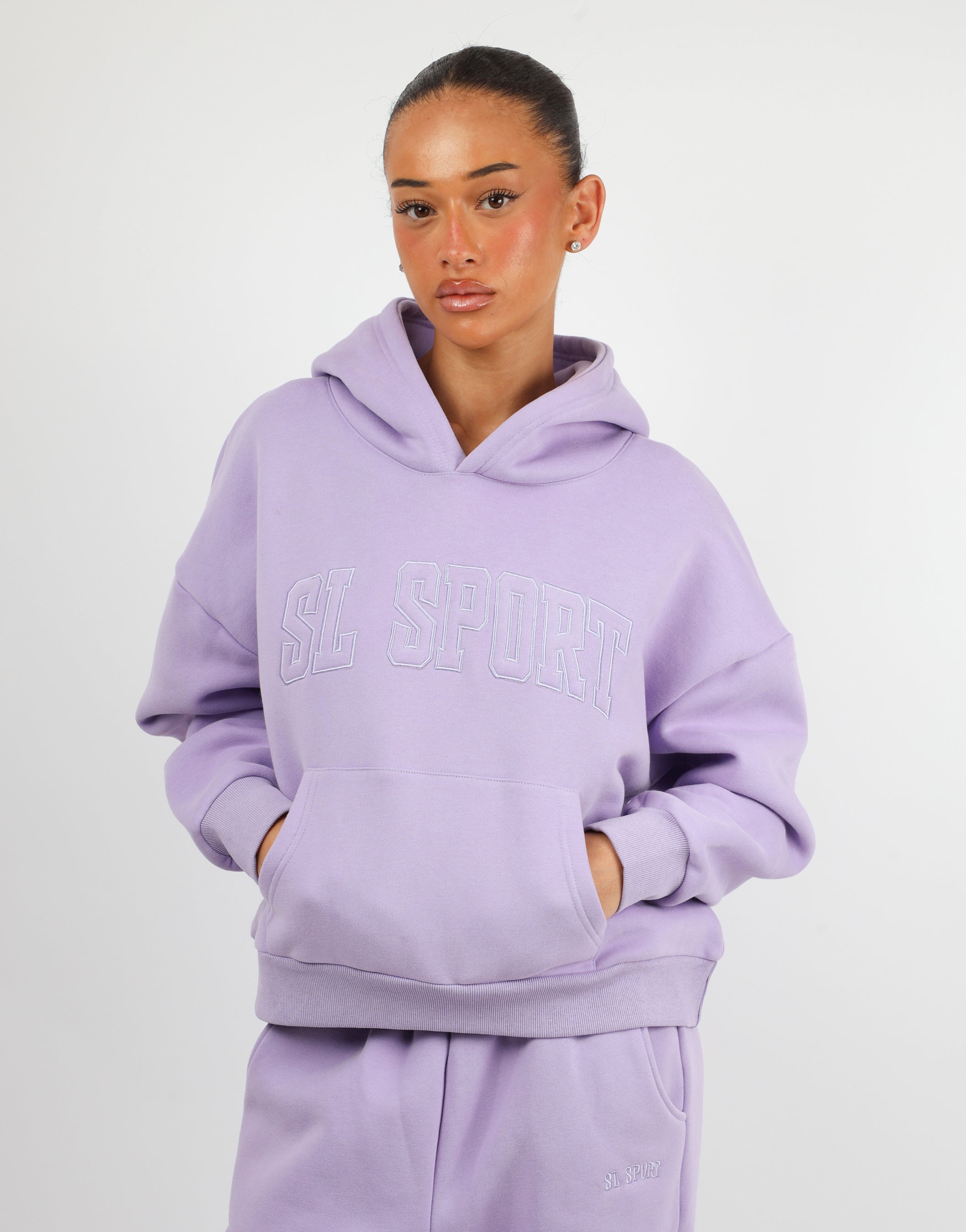 Mykonos Simmi Studios SL Sport Oversized Hoodie In Lilac | SIMMI London
