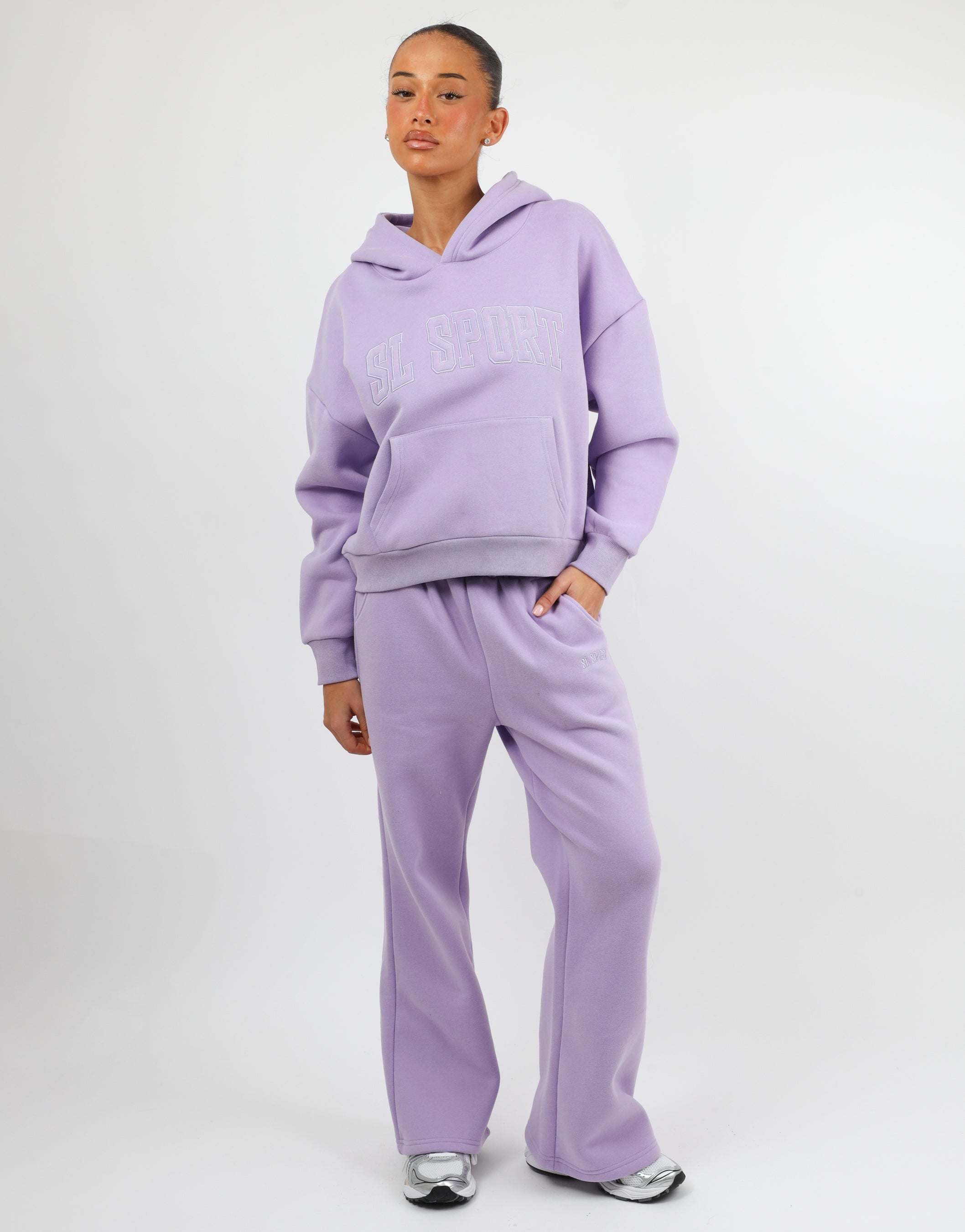 Mykonos Simmi Studios SL Sport Oversized Hoodie In Lilac | SIMMI London