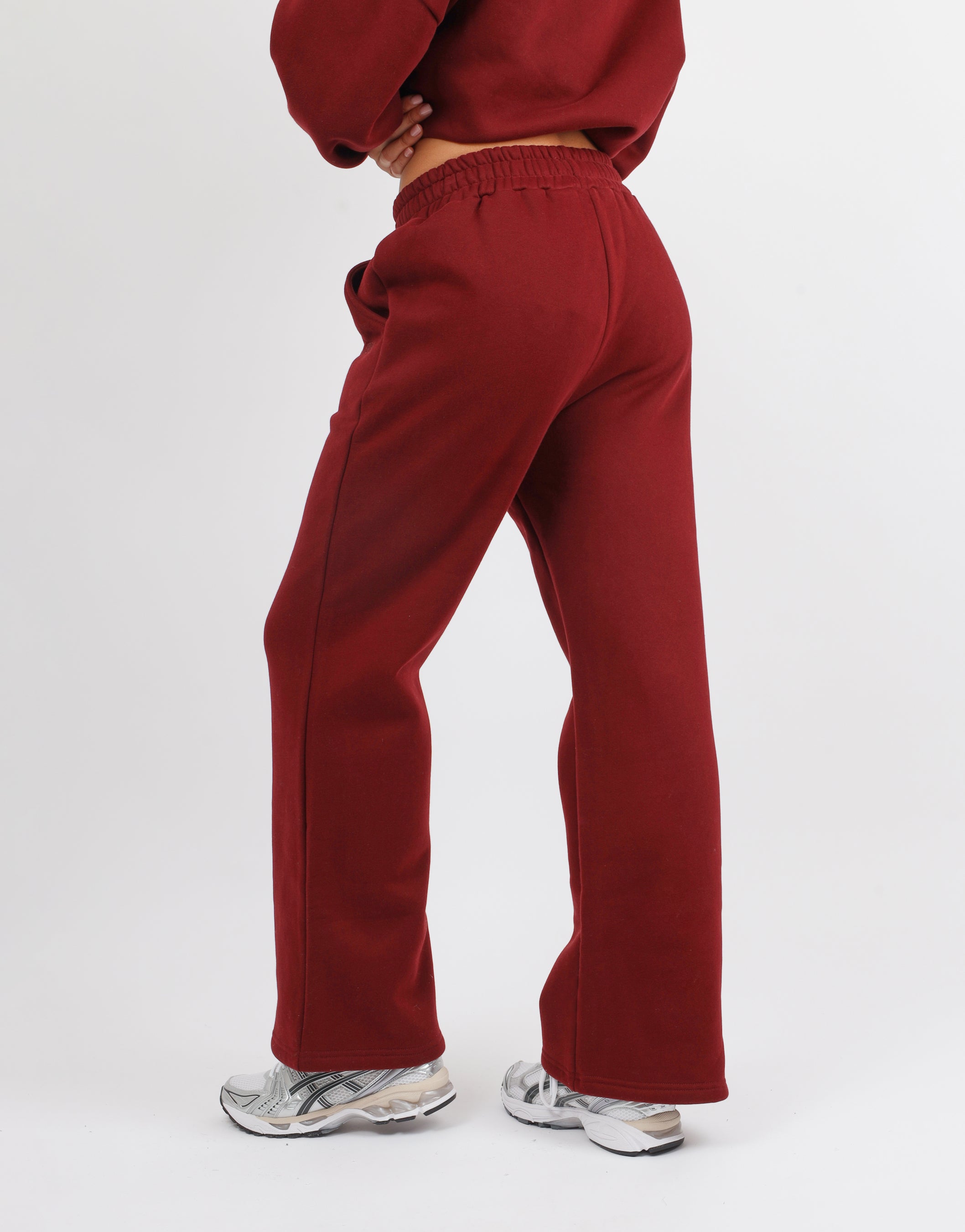 Myla Simmi Studios SL Sport Flared Joggers in Burgundy | SIMMI London
