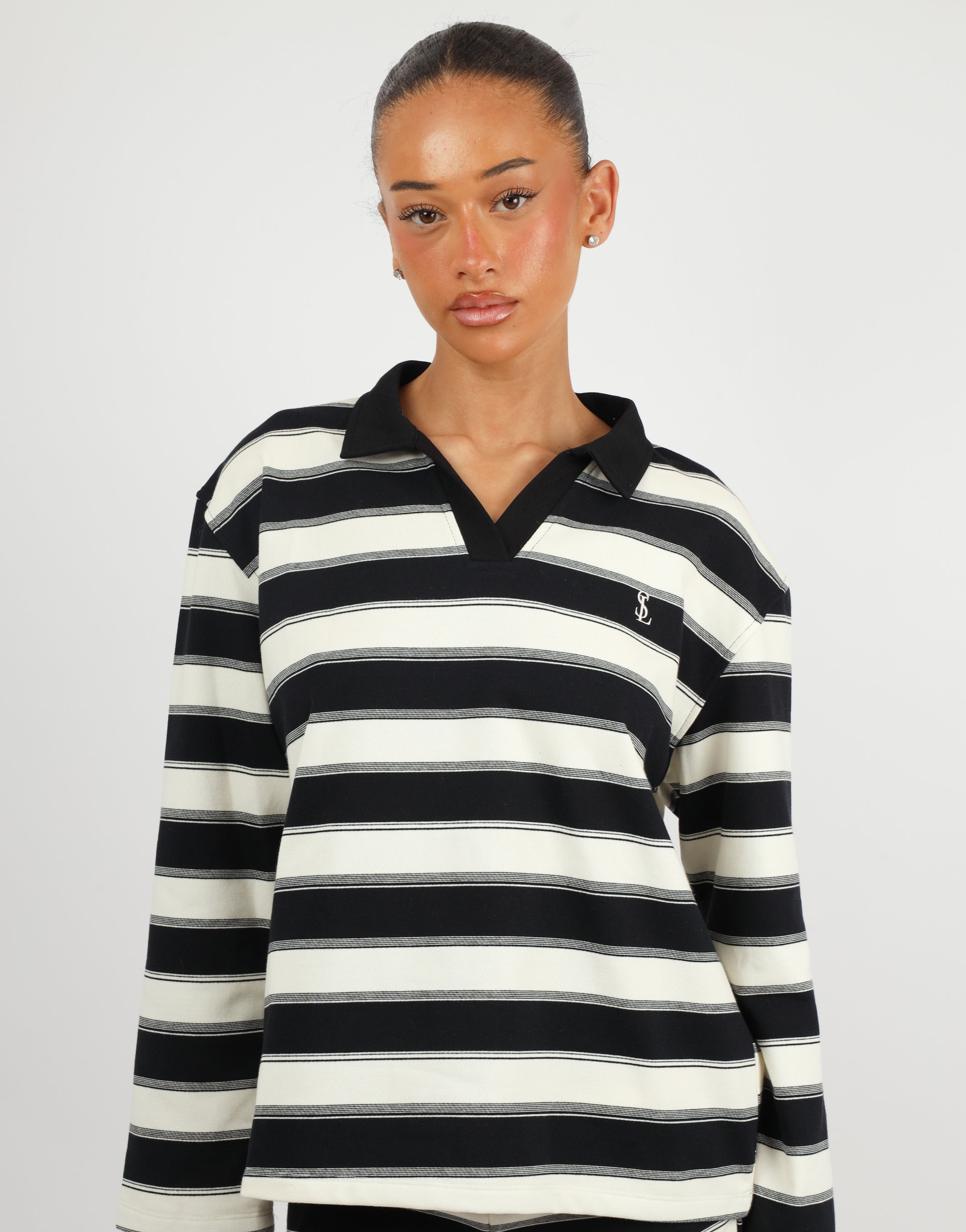 Madrid Simmi Studios Polo Block Rugby In Black | SIMMI London