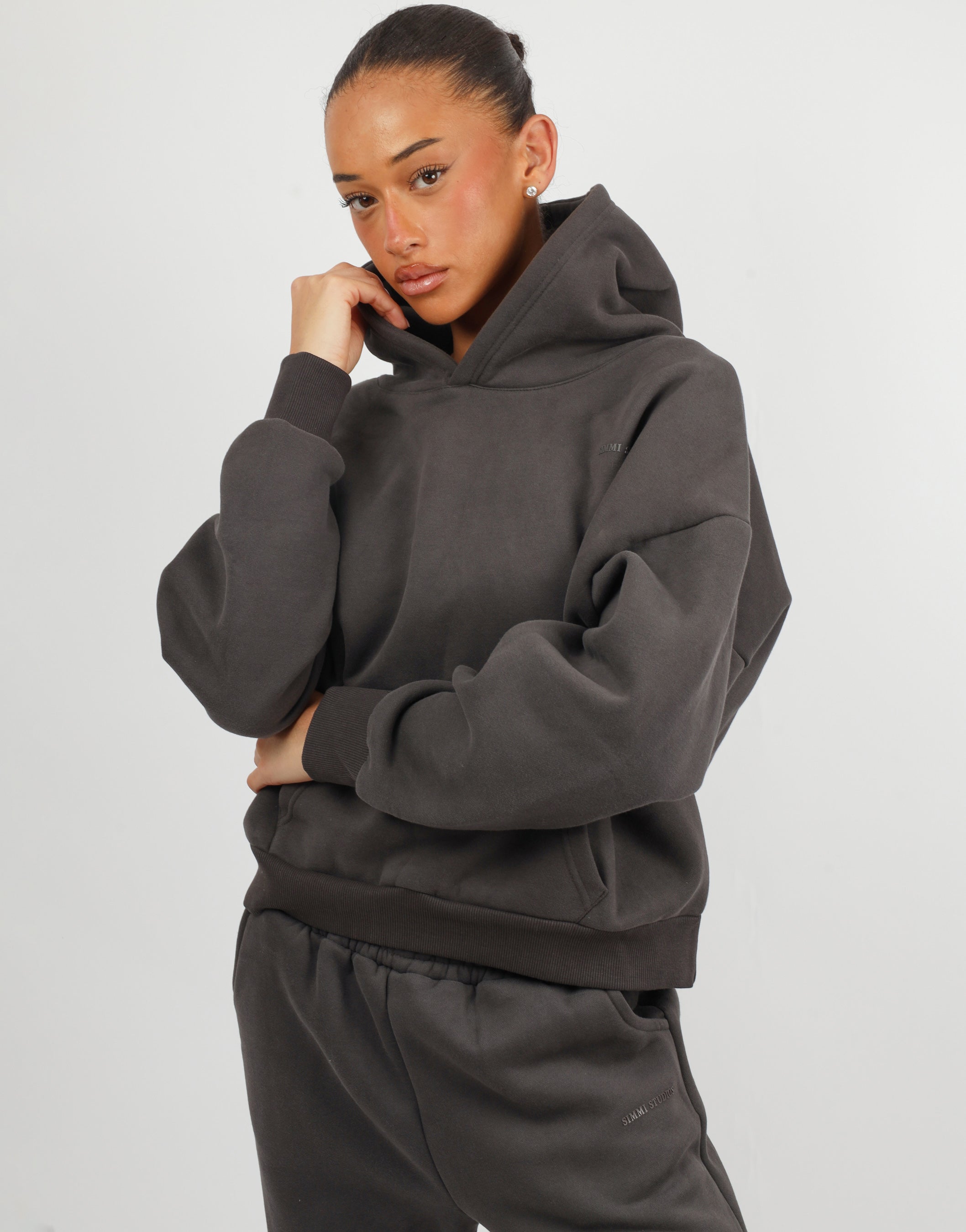 Maisy Simmi Studios Essentials Hoodie in Dark Grey | SIMMI London