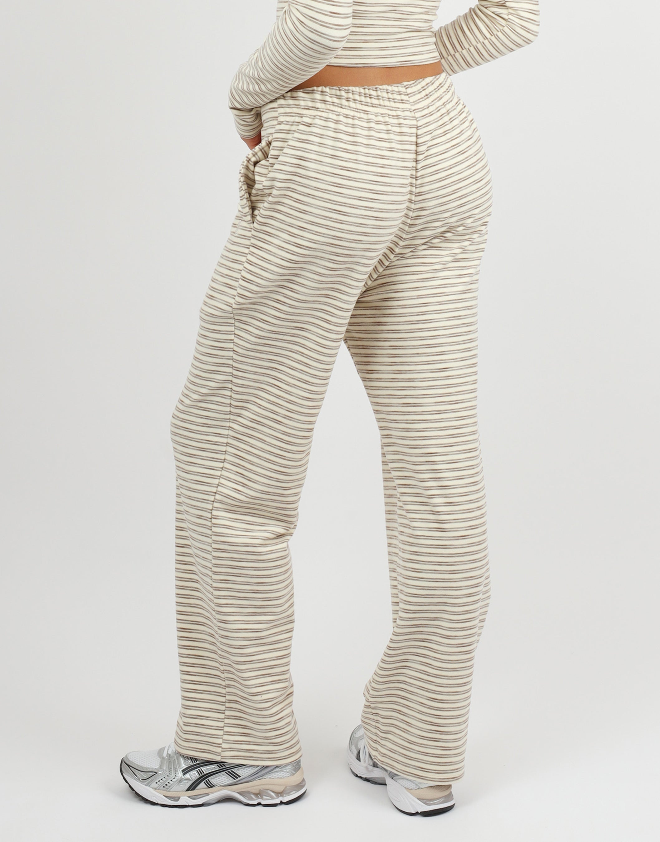 Tilly Super Soft Stripe Trouser In Cream | SIMMI London